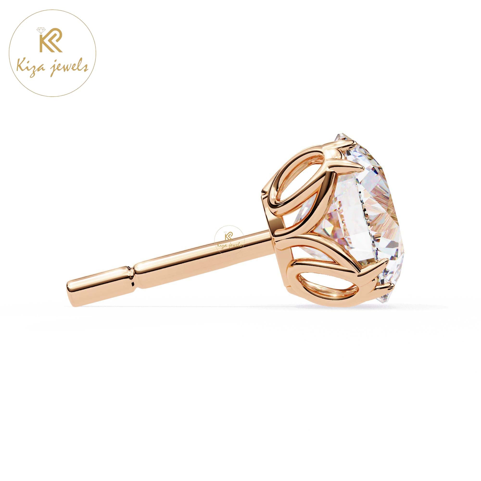 2.57 TDW Round Cut Diamond Women's Stud Earring