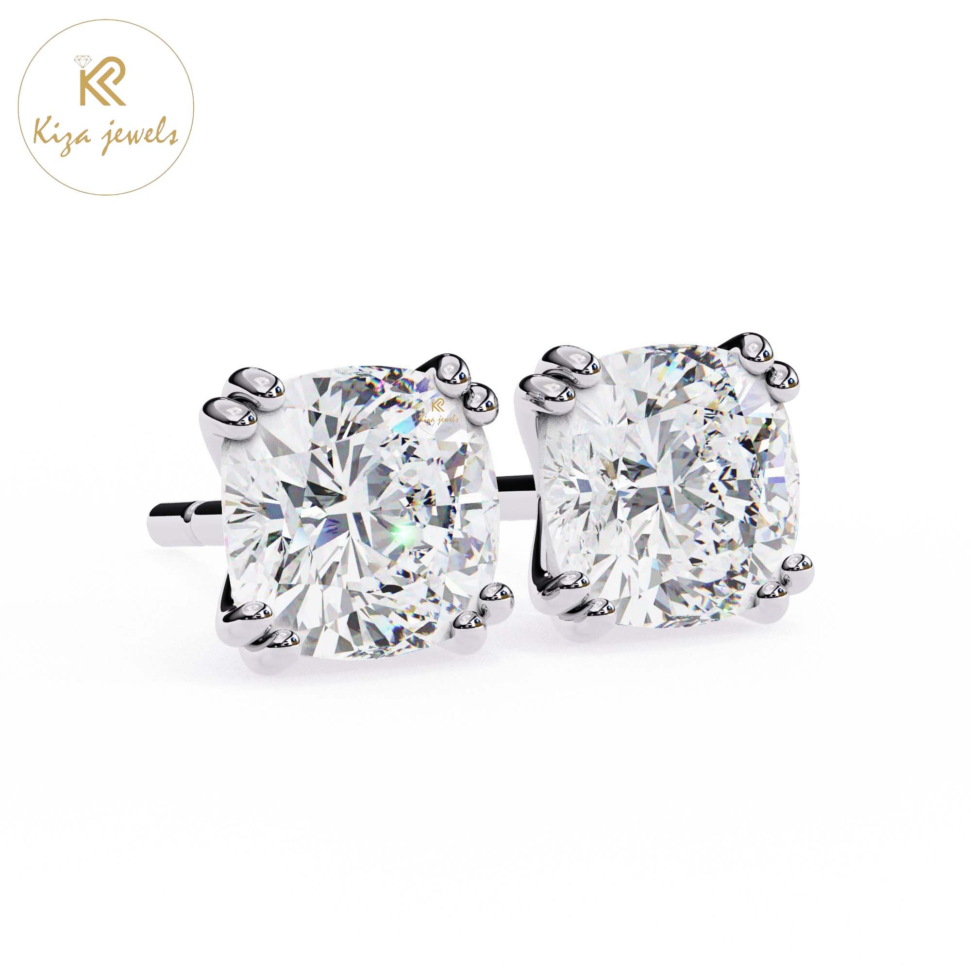 2.24 TDW Cushion Cut Diamond Women's Stud Earring