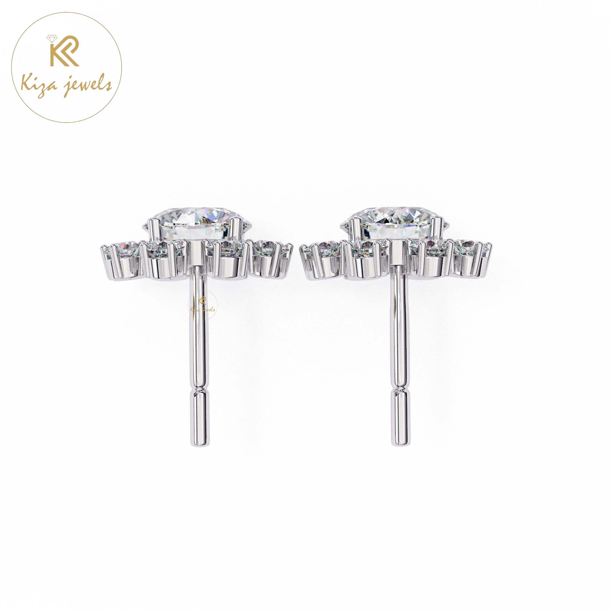 0.48 TDW Round Cut Diamond Women's Stud Earring