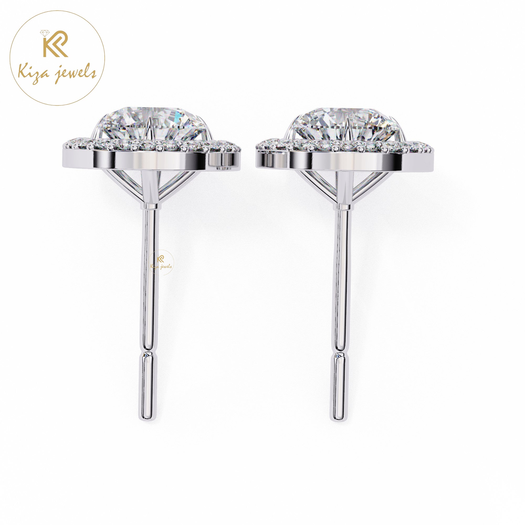 1.84TDW Round Cut Diamond Women's Stud Earring