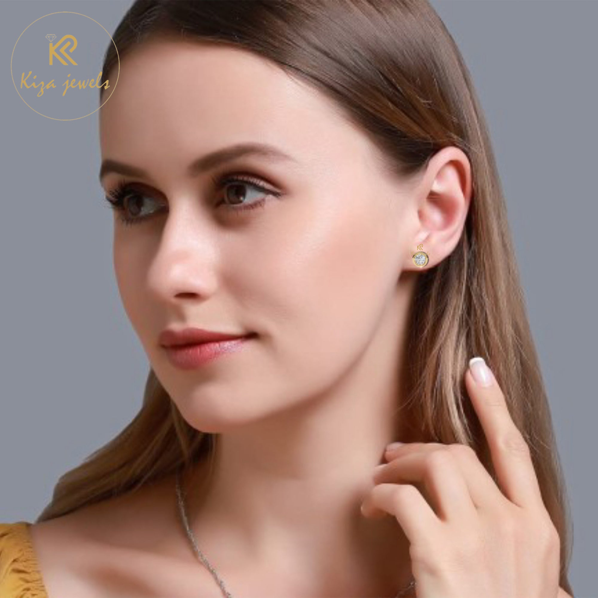 2.43 TDW Round Cut Diamond Women's Stud Earring