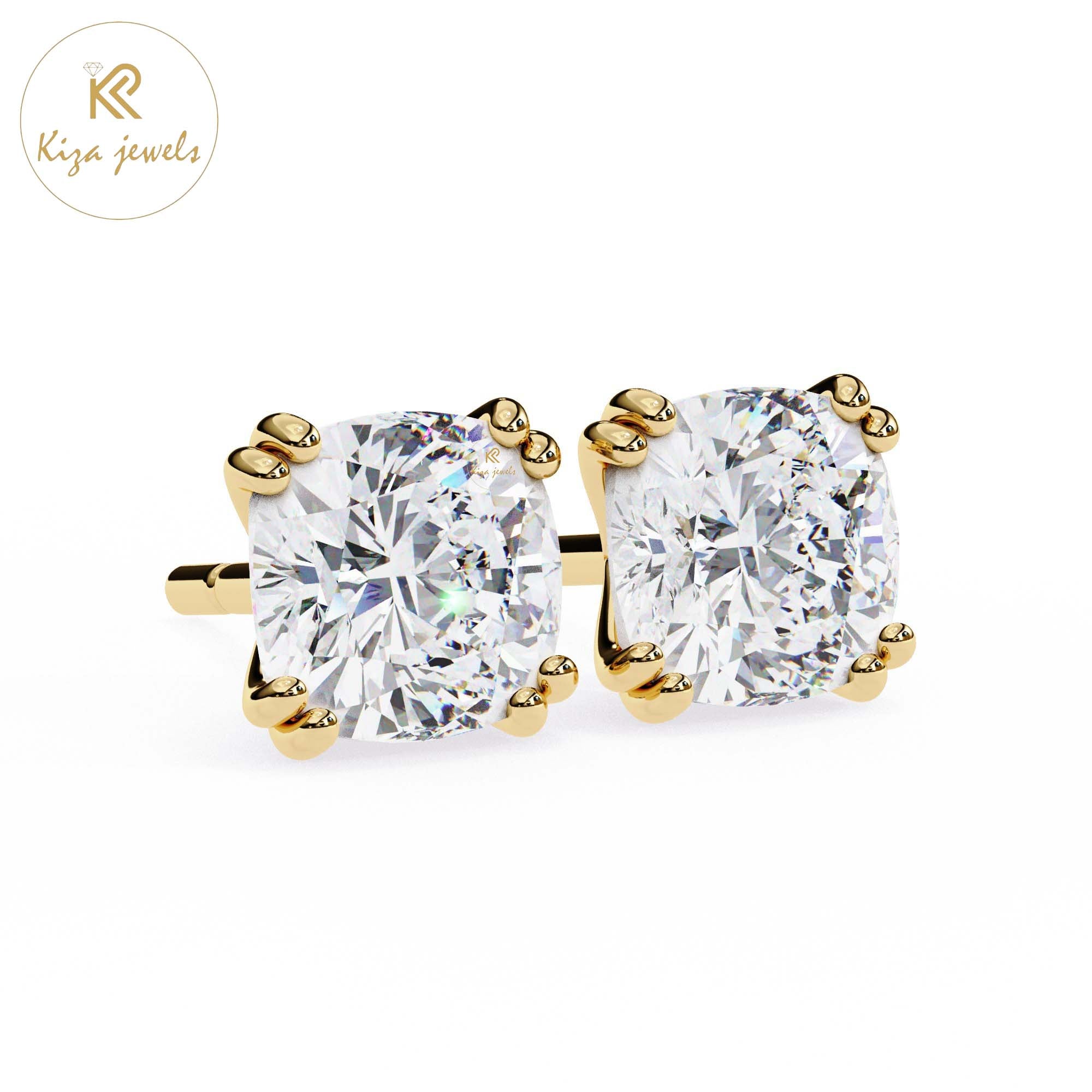 2.24 TDW Cushion Cut Diamond Women's Stud Earring