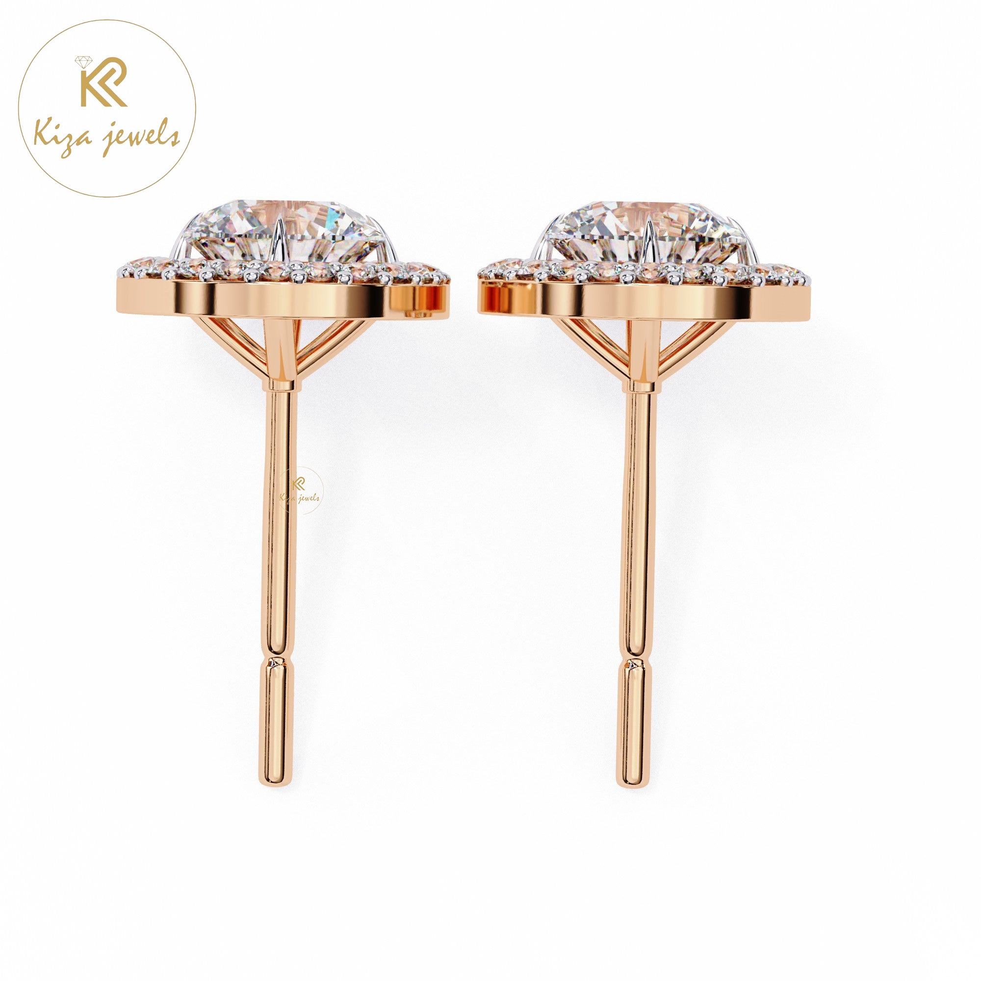 1.84TDW Round Cut Diamond Women's Stud Earring