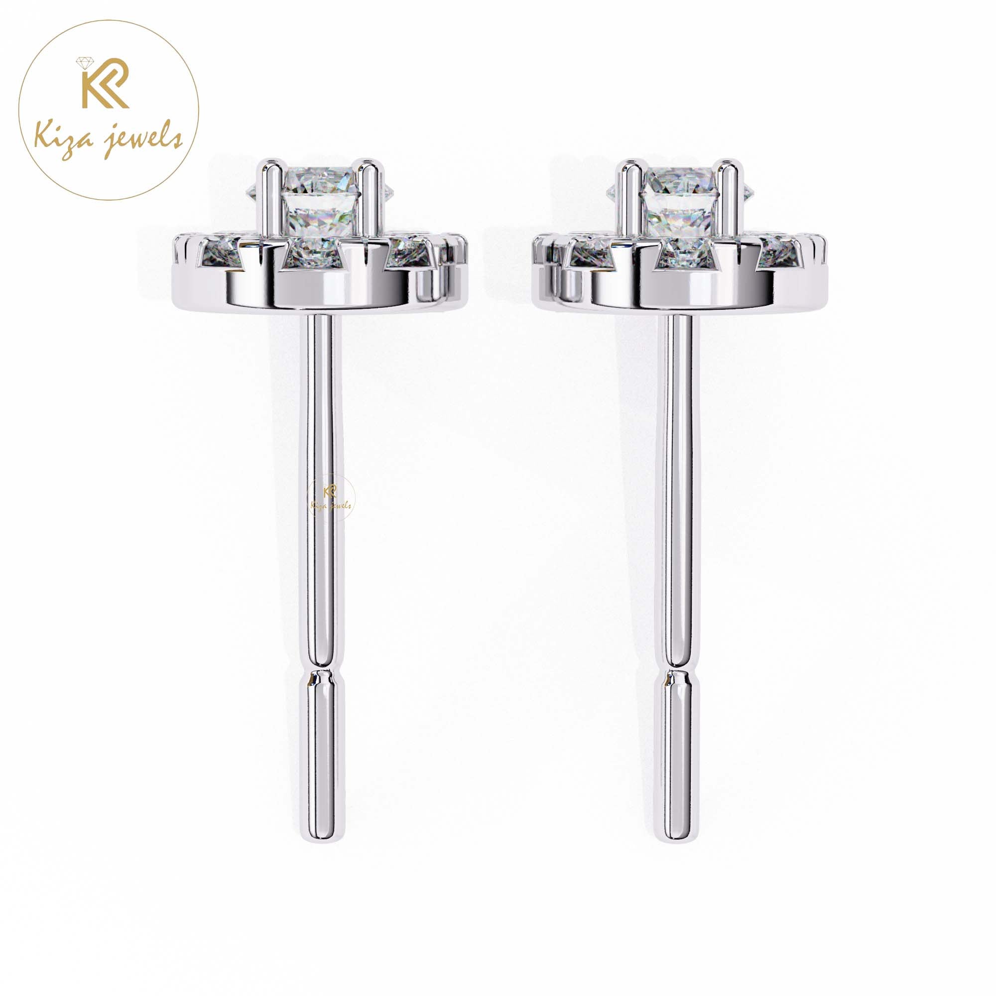 0.52 TDW Round Cut Diamond Women's Stud Earring