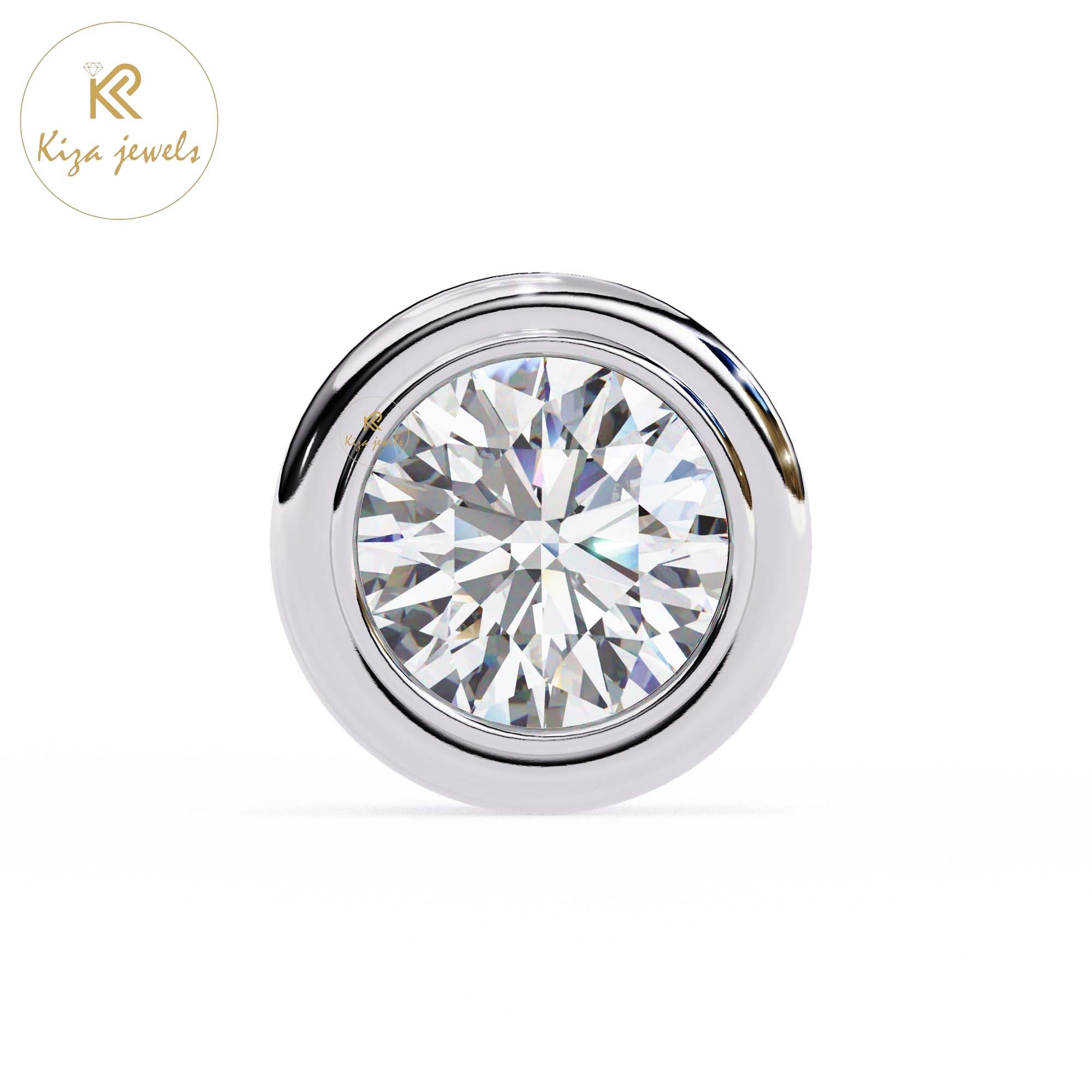 2.43 TDW Round Cut Diamond Women's Stud Earring