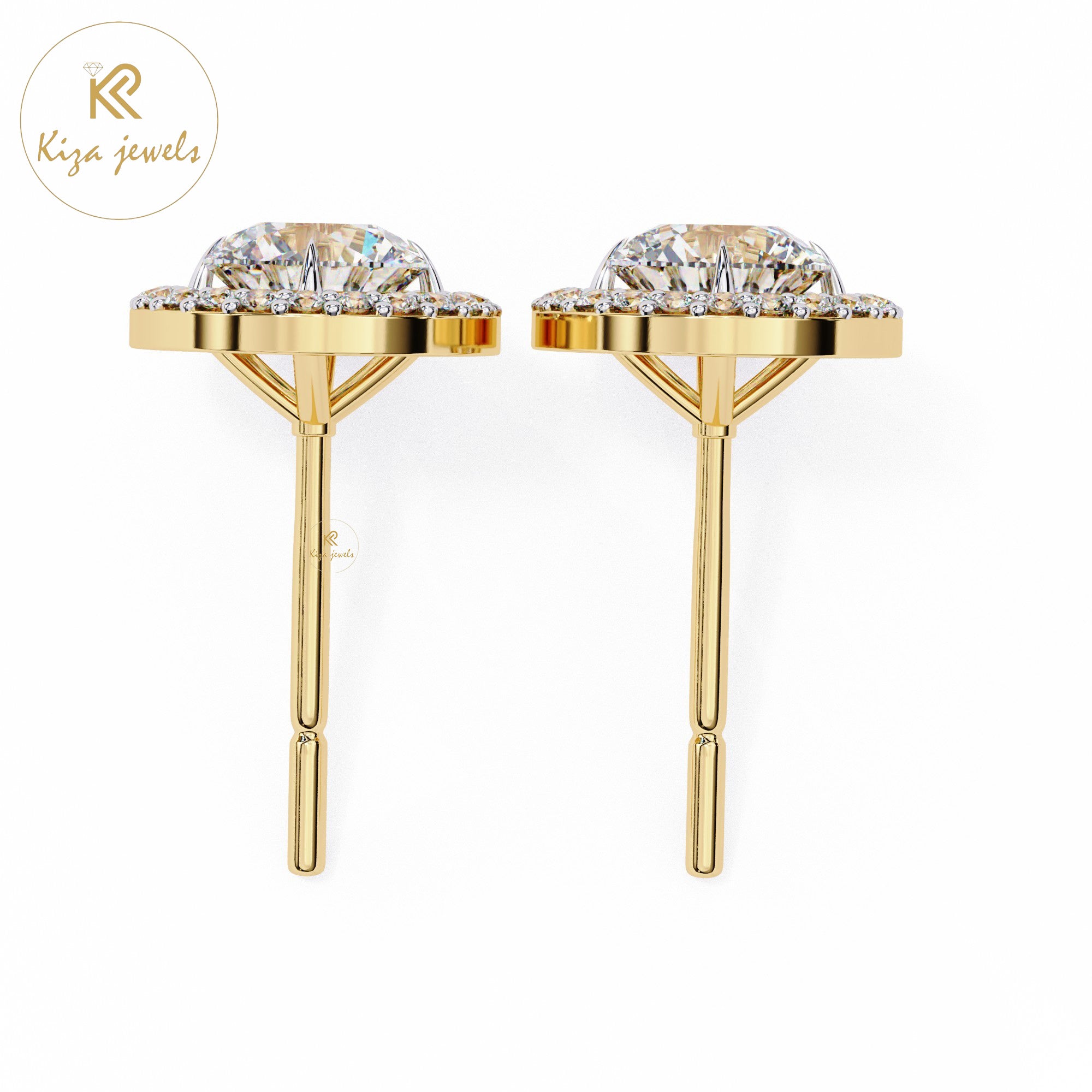 1.84TDW Round Cut Diamond Women's Stud Earring