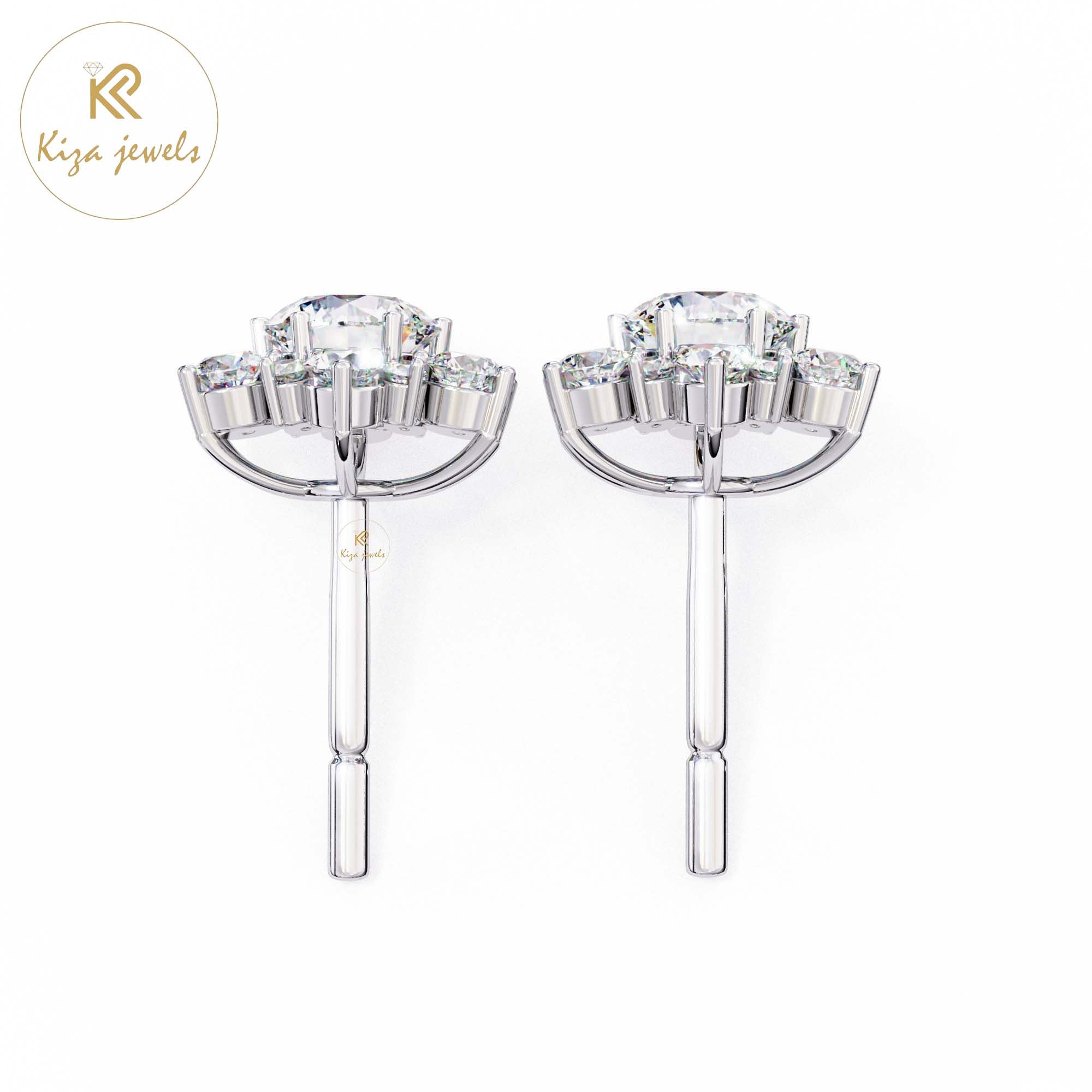 0.72 TDW Round Cut Diamond Women's Stud Earring