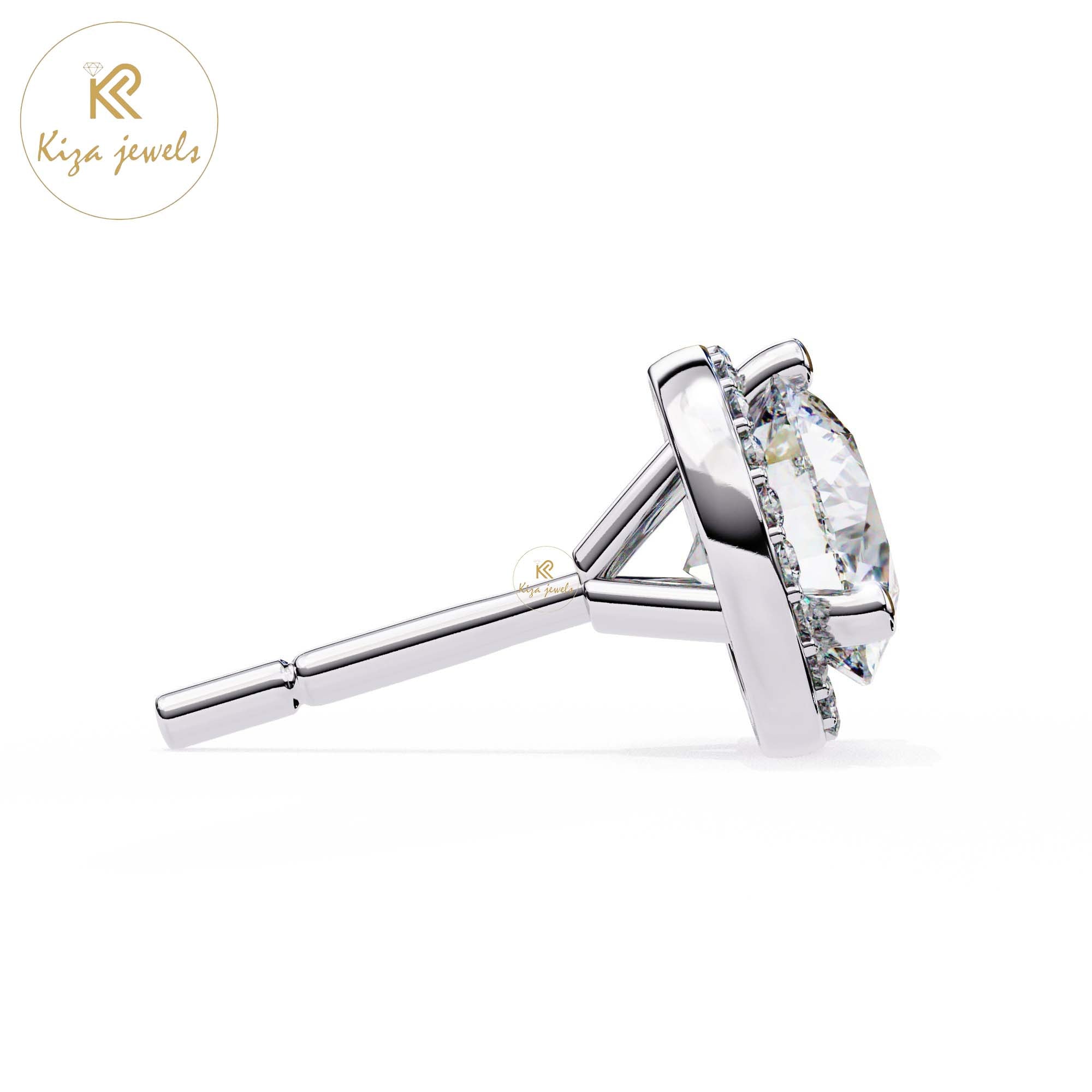 1.95 TDW Round Cut Diamond Women's Stud Earring