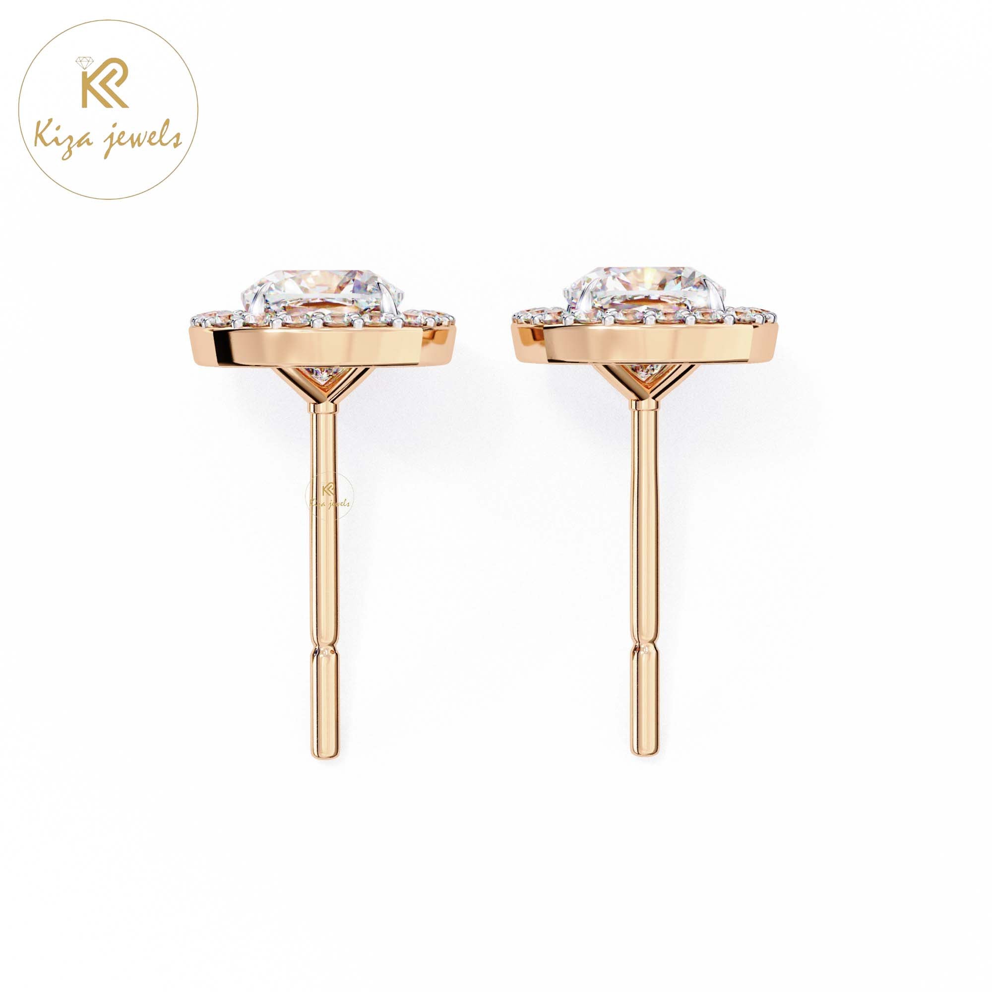 1.92 TDW Cushion & Round Cut Diamond Women's Stud Earring