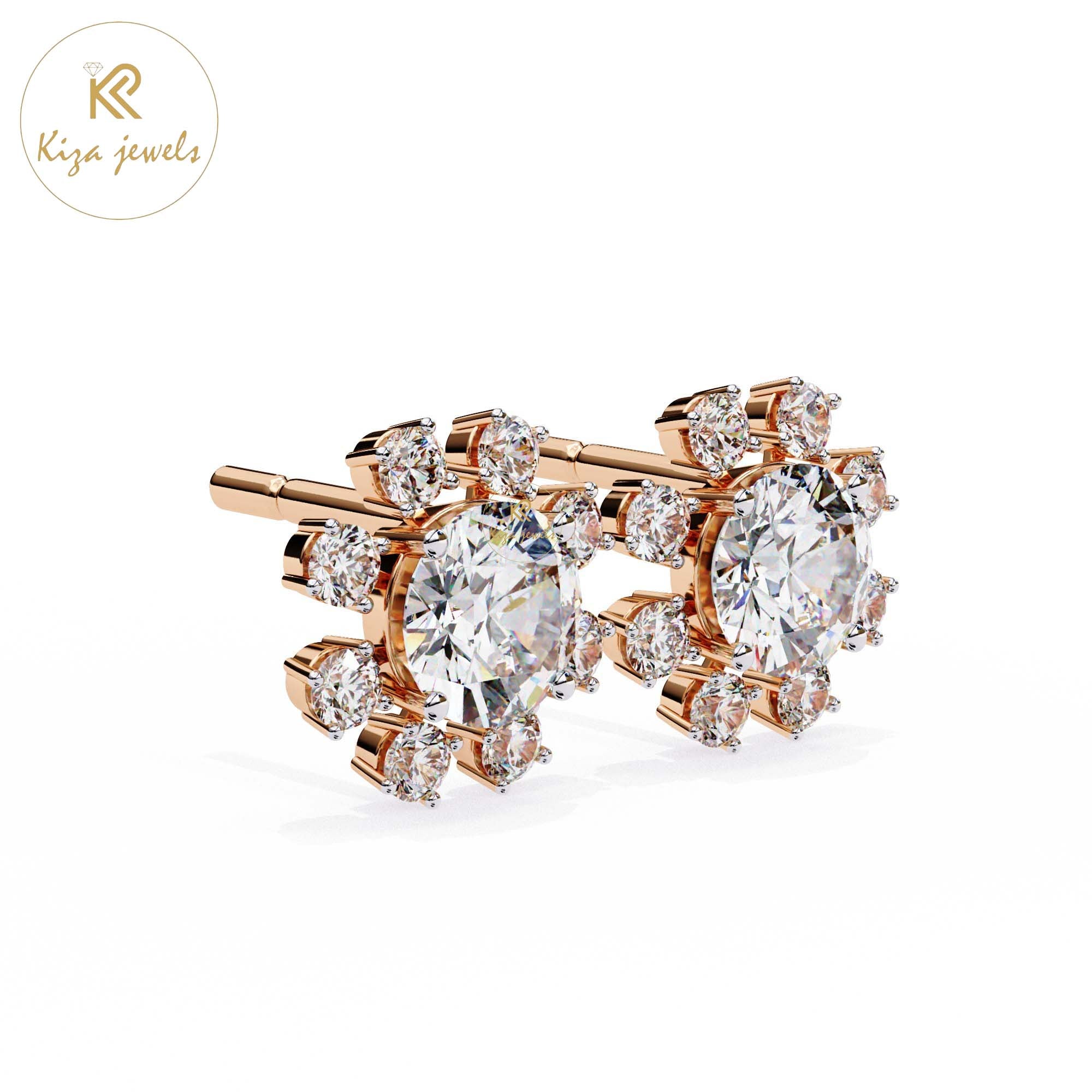 0.48 TDW Round Cut Diamond Women's Stud Earring