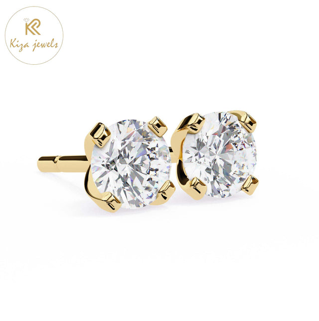 2.57 TDW Round Cut Diamond Women's Stud Earring