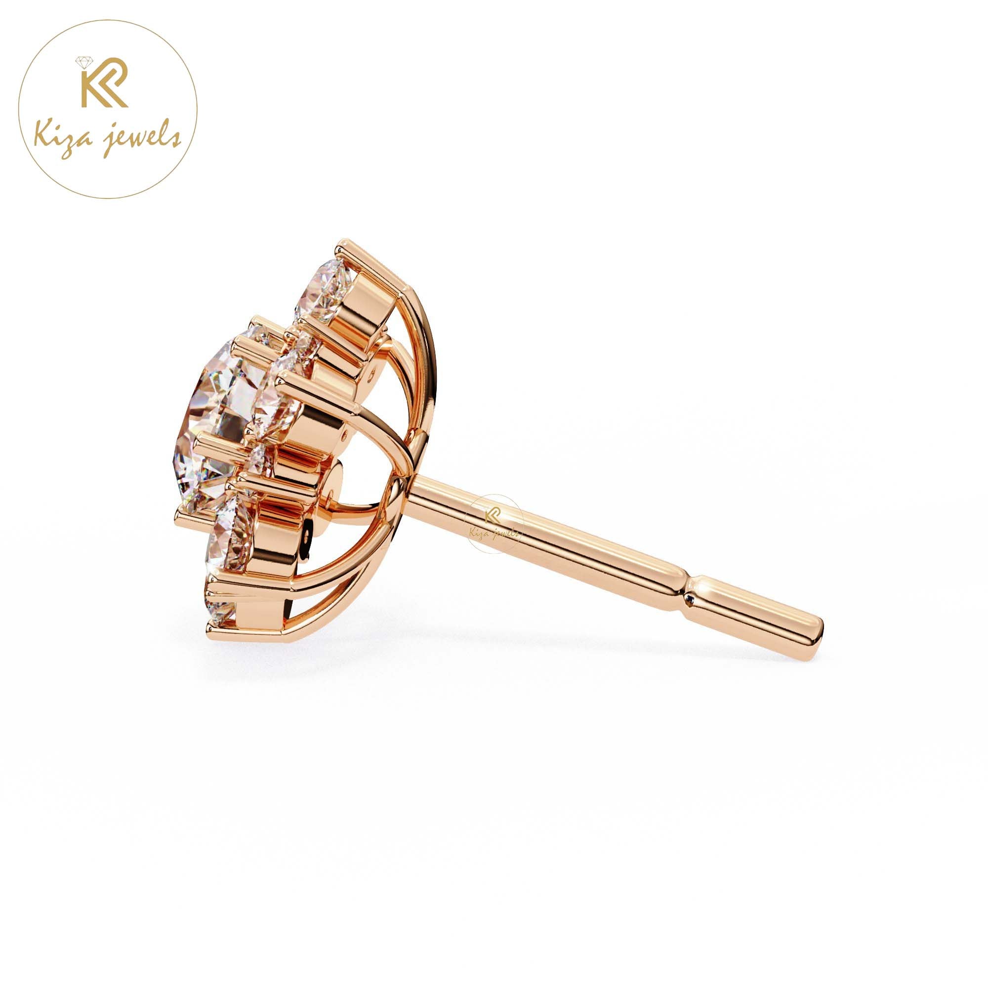 0.72 TDW Round Cut Diamond Women's Stud Earring