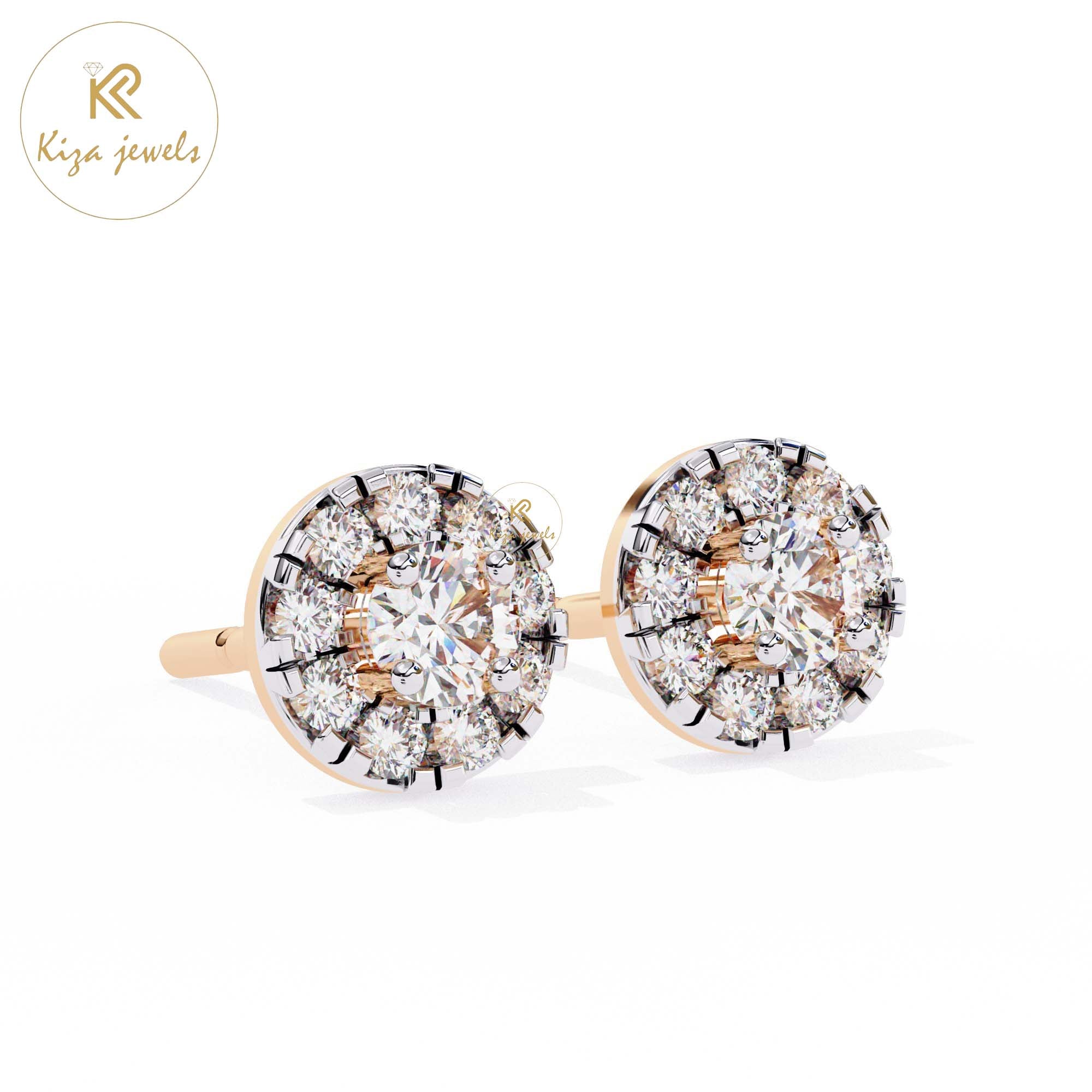 0.52 TDW Round Cut Diamond Women's Stud Earring