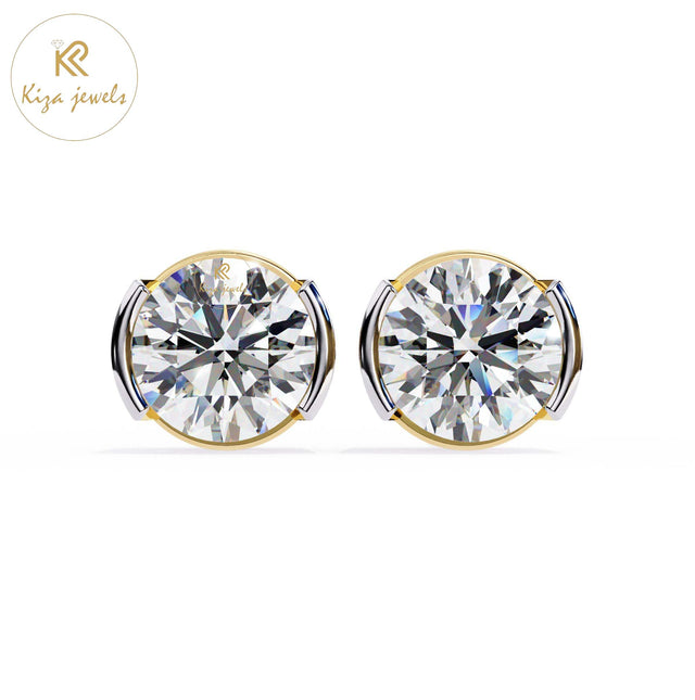 2.57 TDW Round Cut Diamond Women's Stud Earring