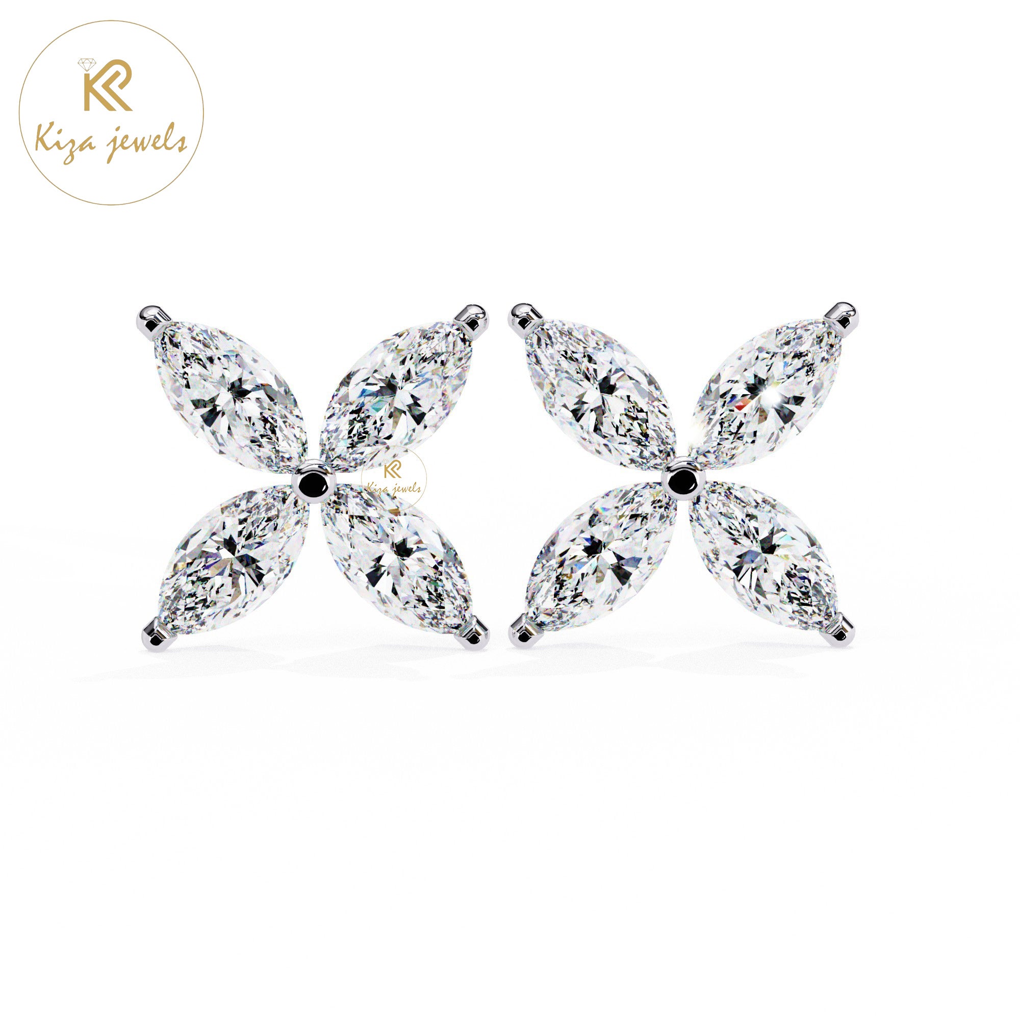 0.88 TDW Marquise Cut Diamond Women's Stud Earring