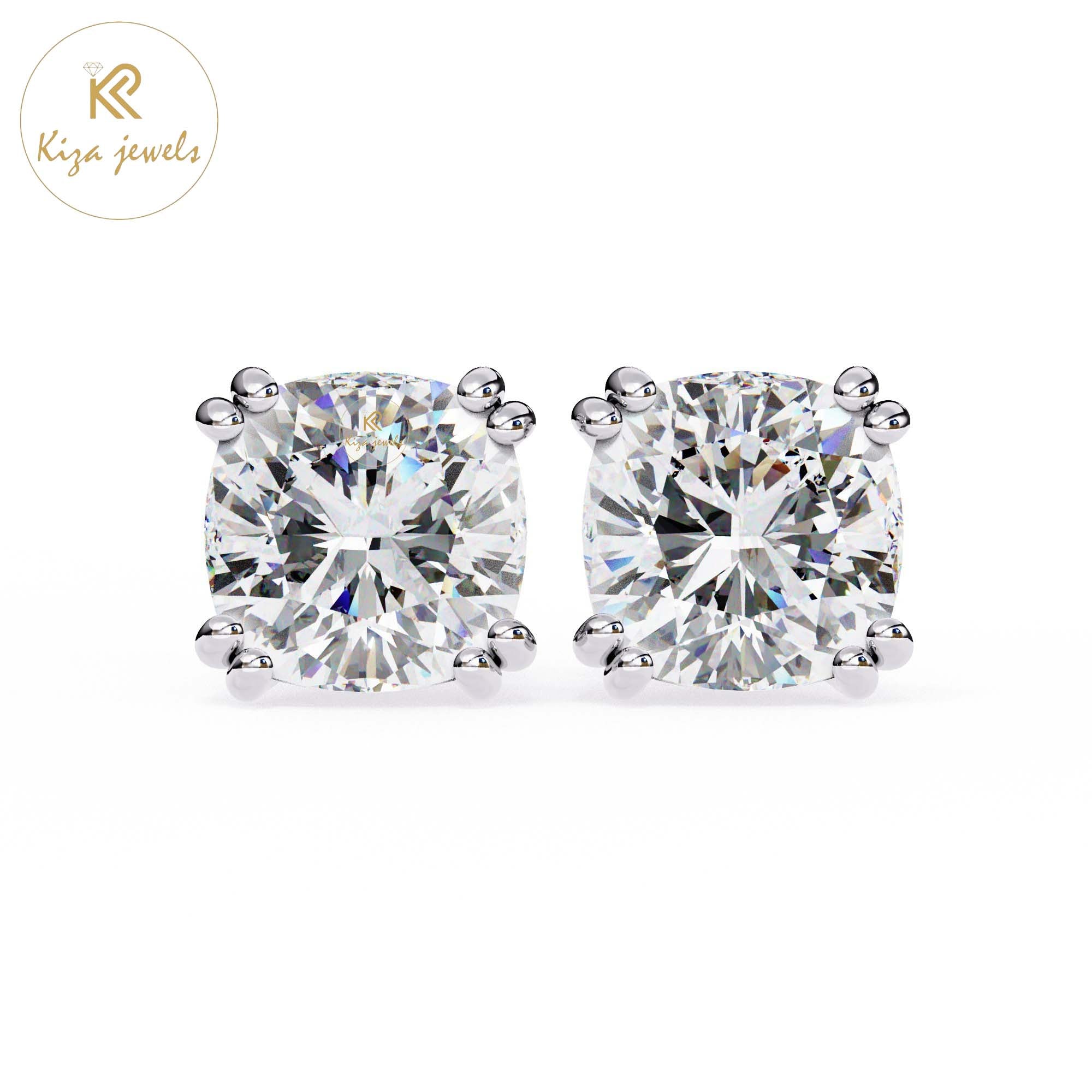 2.24 TDW Cushion Cut Diamond Women's Stud Earring