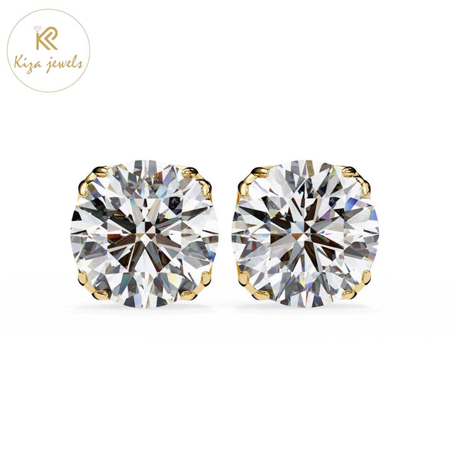2.57 TDW Round Cut Diamond Women's Stud Earring