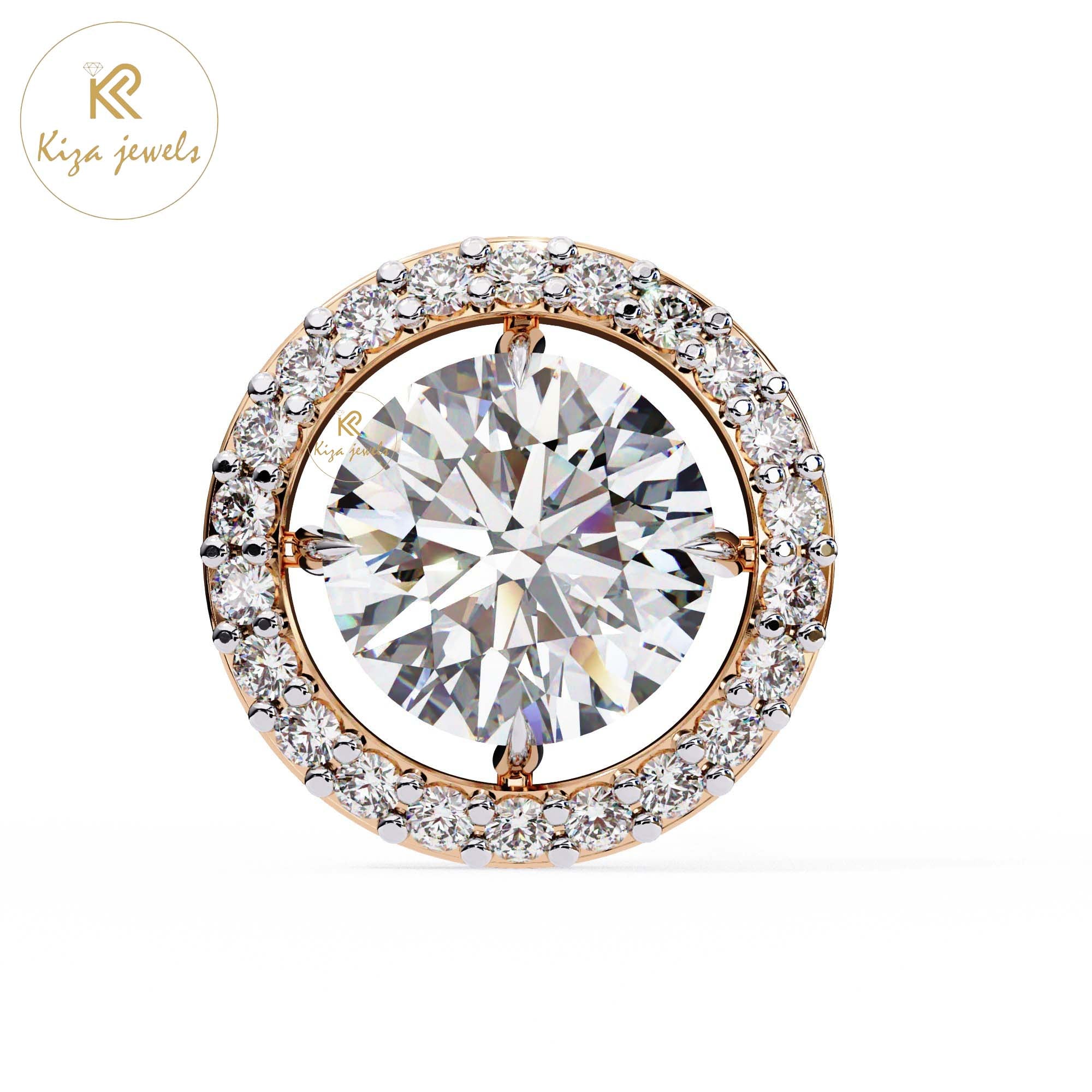 1.84TDW Round Cut Diamond Women's Stud Earring