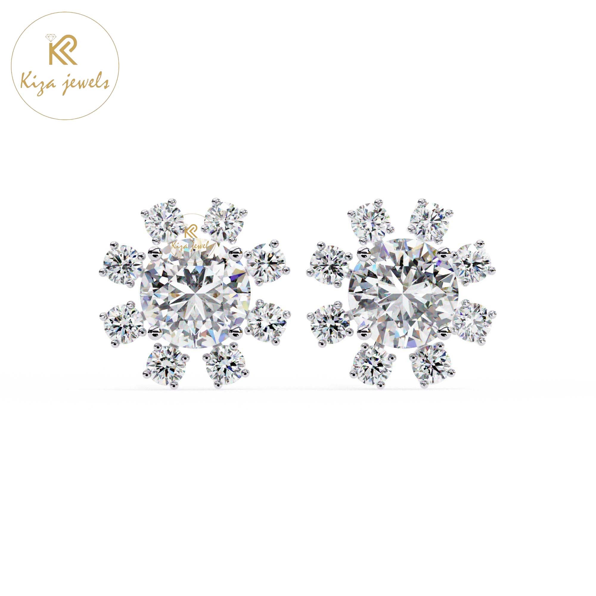 0.48 TDW Round Cut Diamond Women's Stud Earring