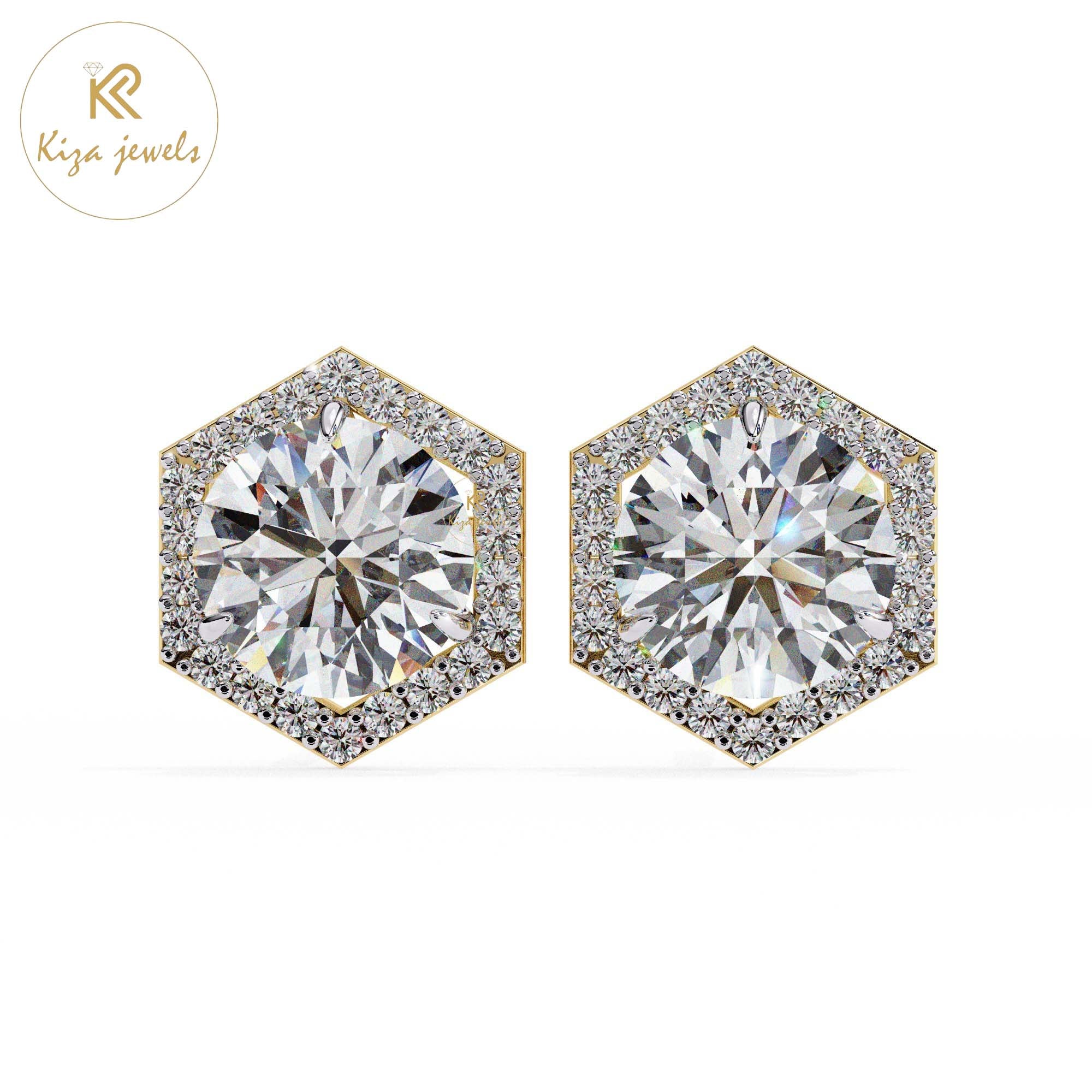 2.10 TDW Round Cut Diamond Women's Stud Earring