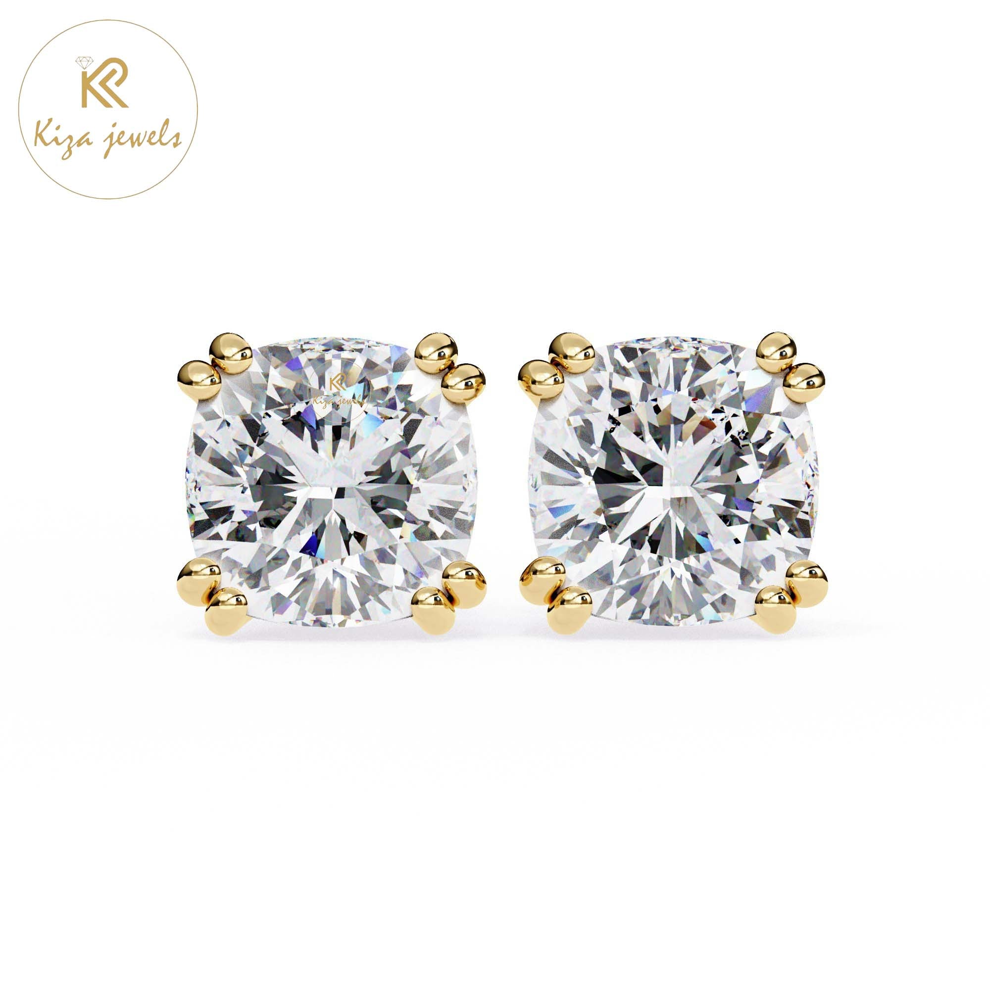 2.24 TDW Cushion Cut Diamond Women's Stud Earring