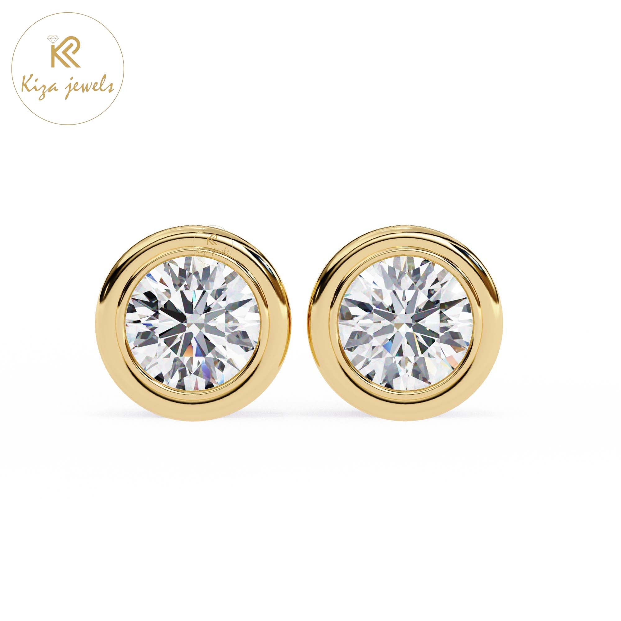 2.43 TDW Round Cut Diamond Women's Stud Earring