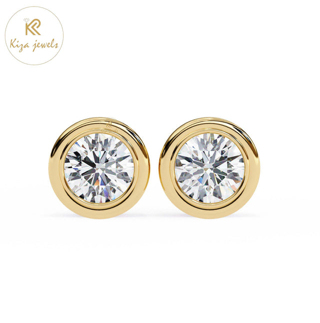 2.43 TDW Round Cut Diamond Women's Stud Earring