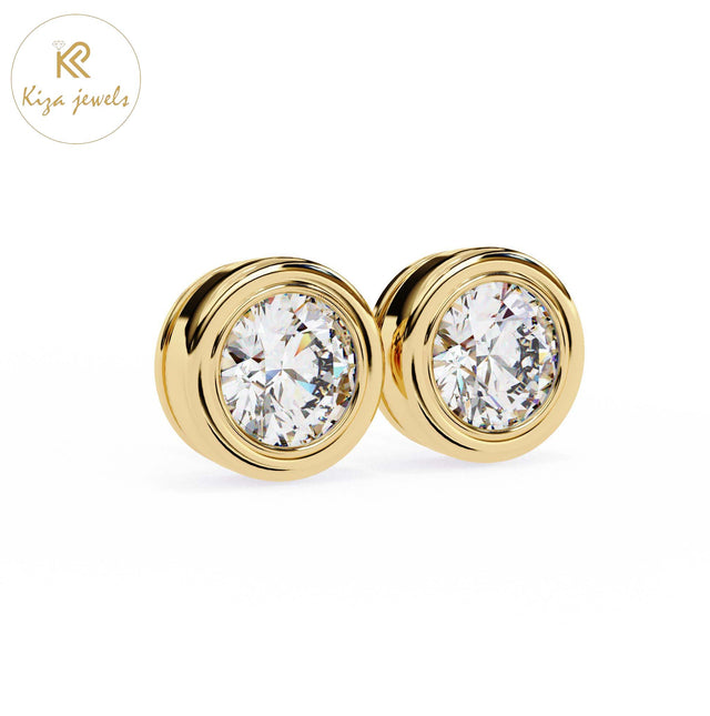 2.43 TDW Round Cut Diamond Women's Stud Earring
