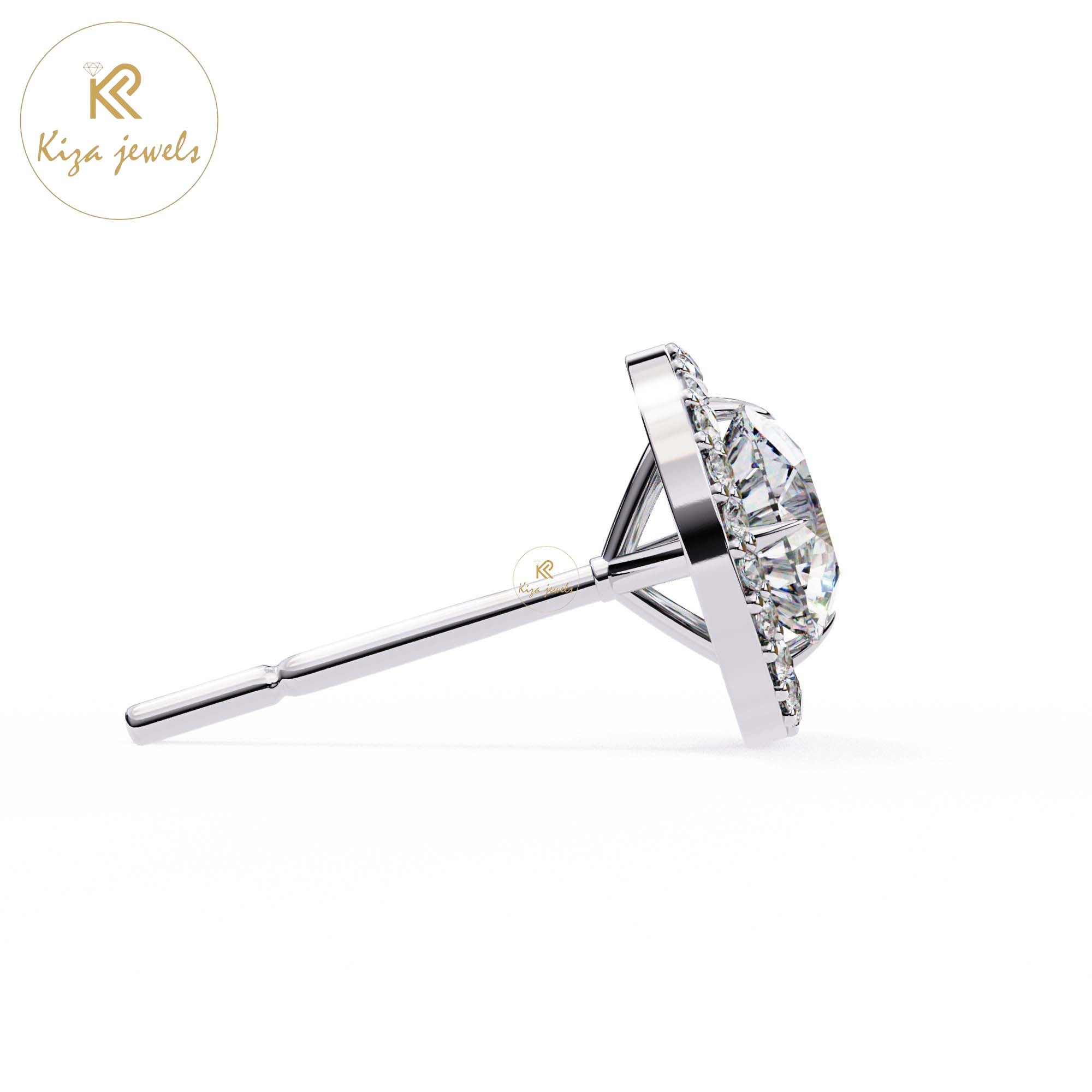 1.84TDW Round Cut Diamond Women's Stud Earring