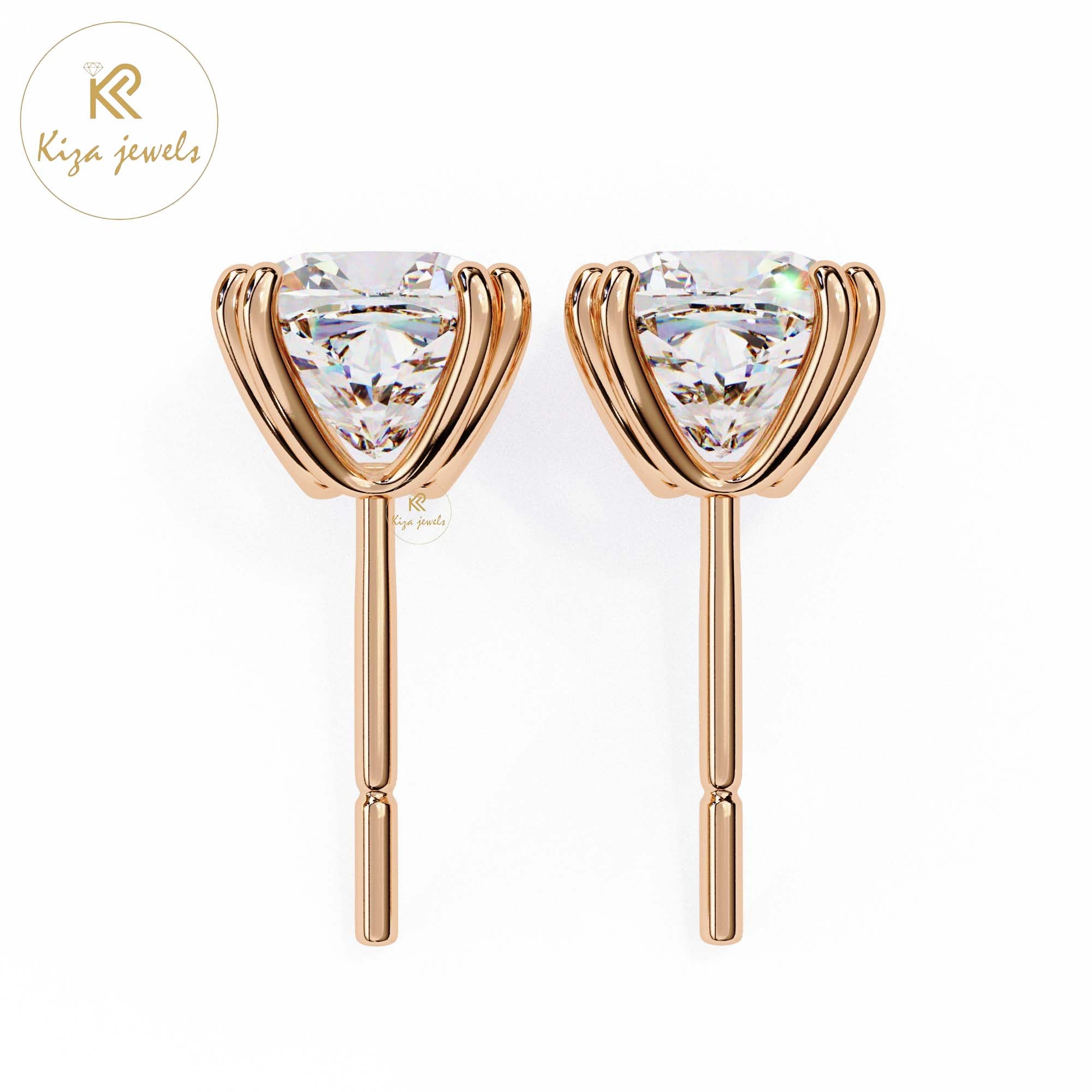 2.24 TDW Cushion Cut Diamond Women's Stud Earring