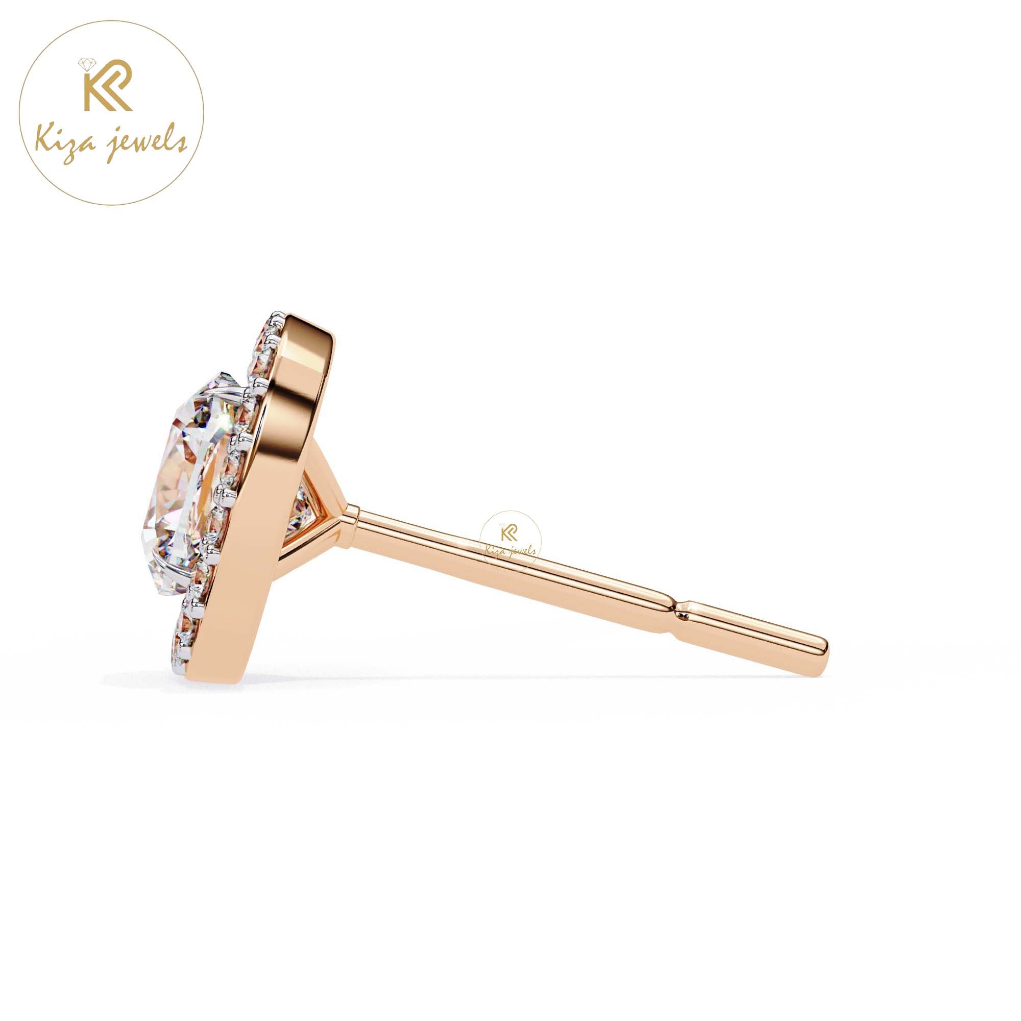 1.92 TDW Cushion & Round Cut Diamond Women's Stud Earring