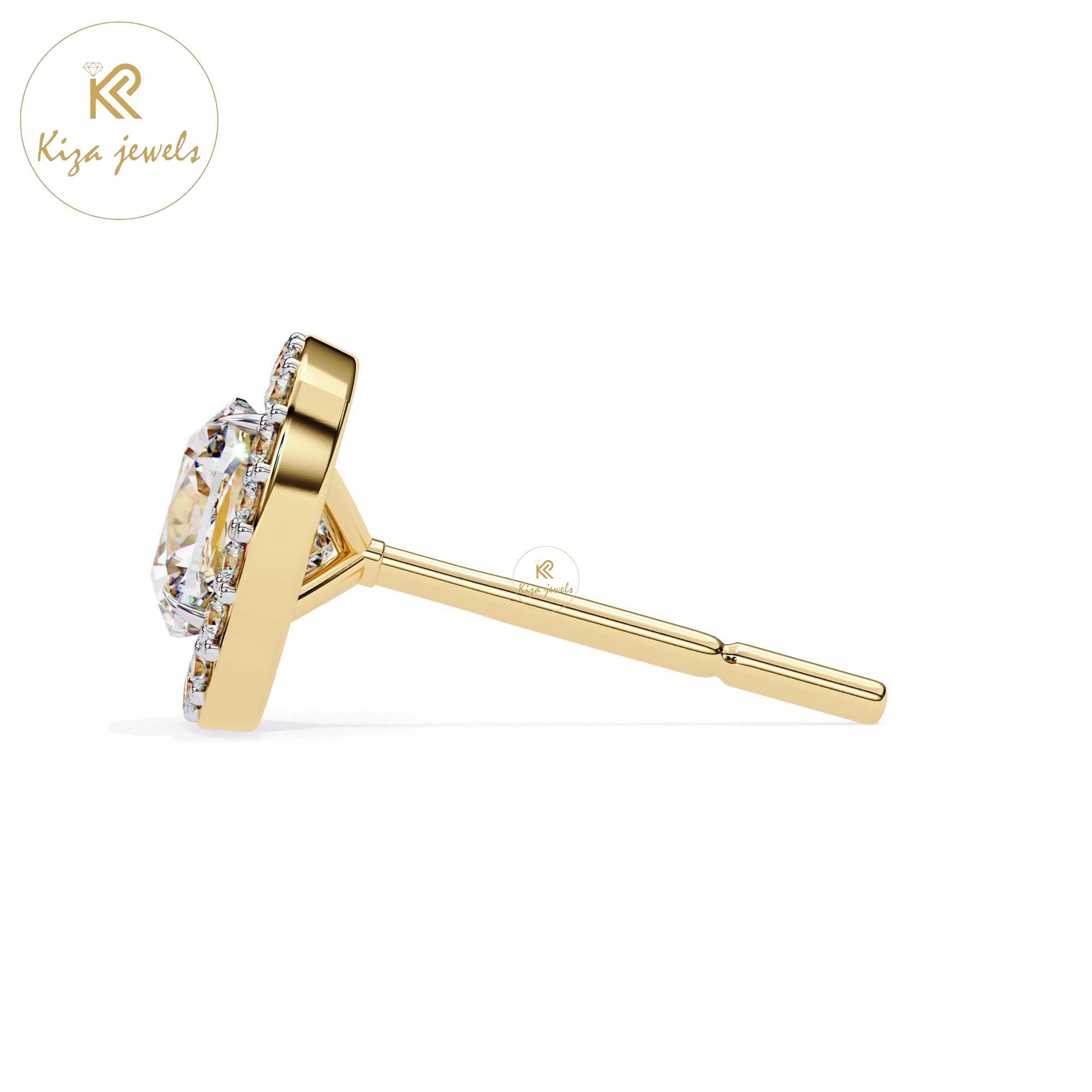 1.92 TDW Cushion & Round Cut Diamond Women's Stud Earring