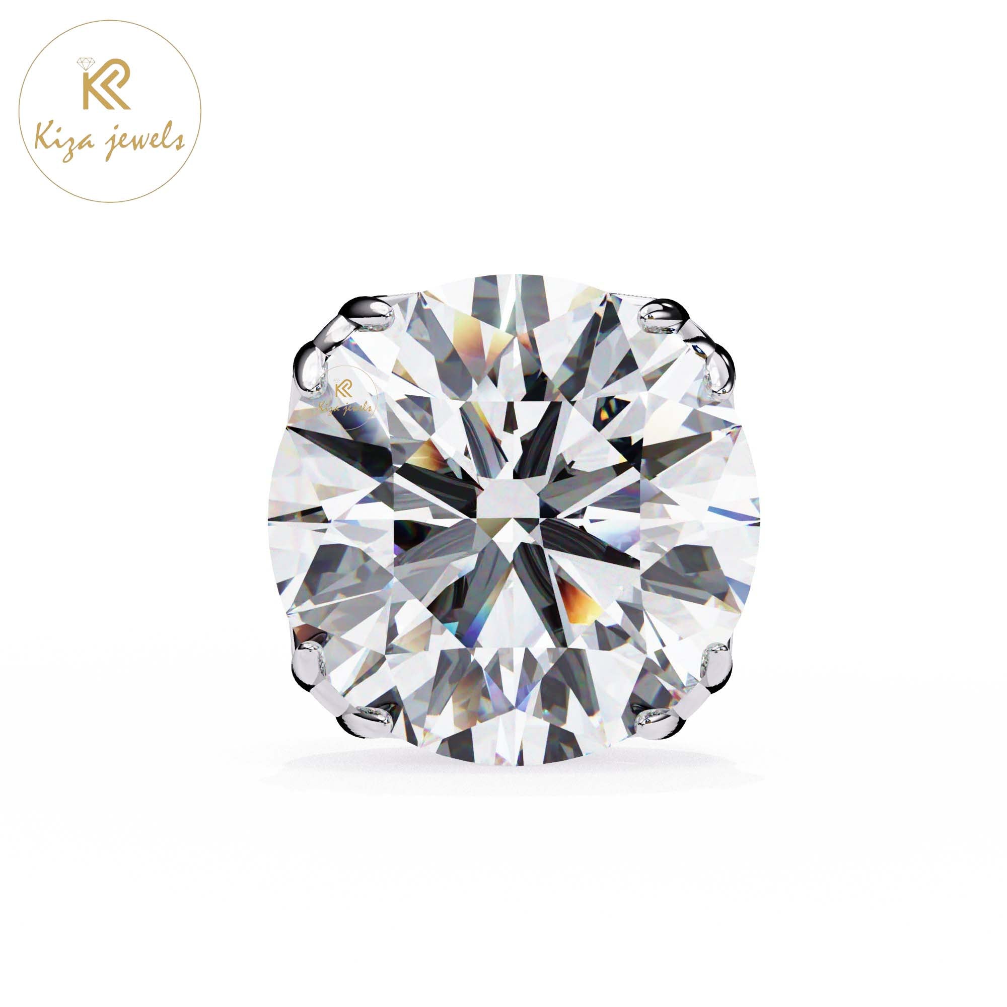 2.57 TDW Round Cut Diamond Women's Stud Earring