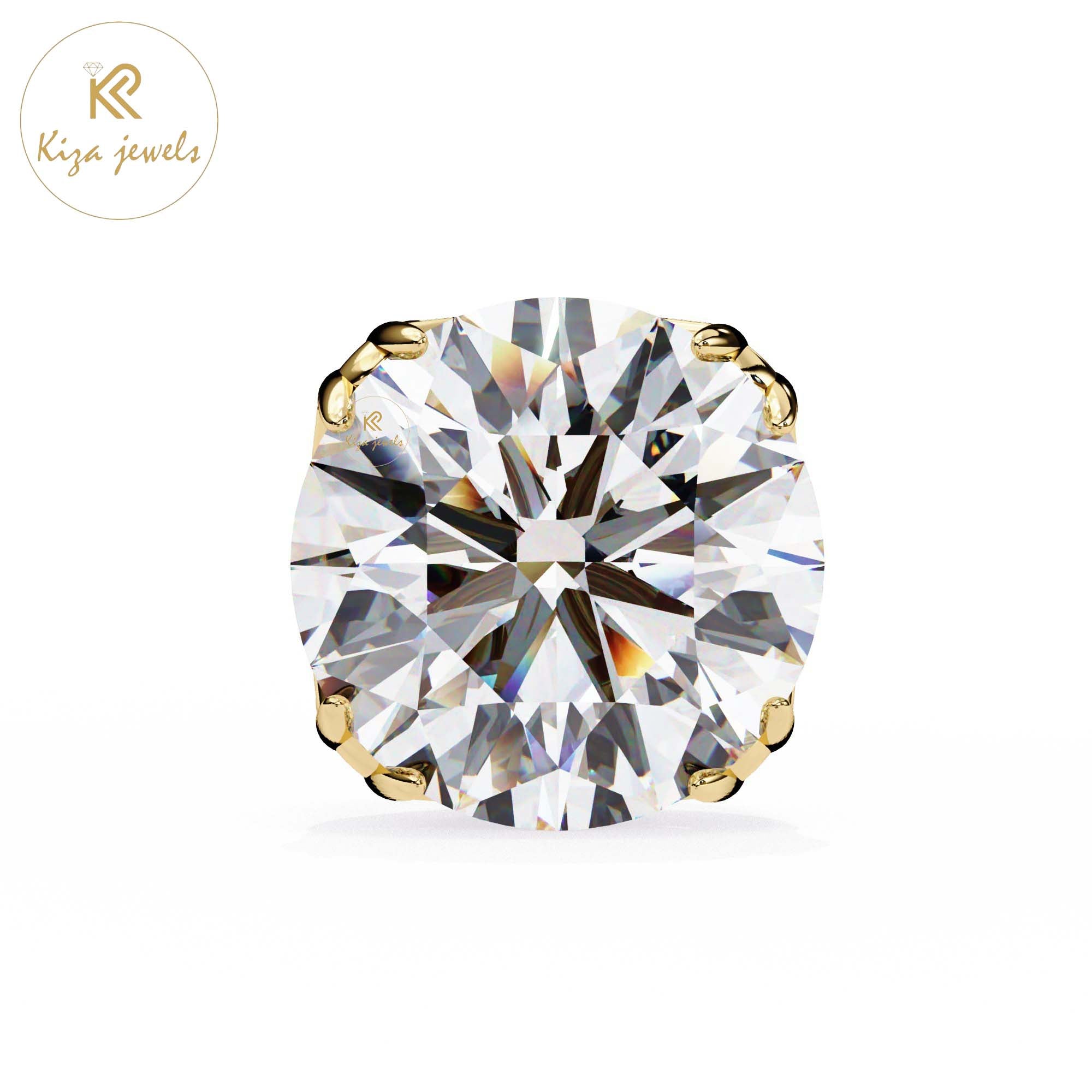 2.57 TDW Round Cut Diamond Women's Stud Earring