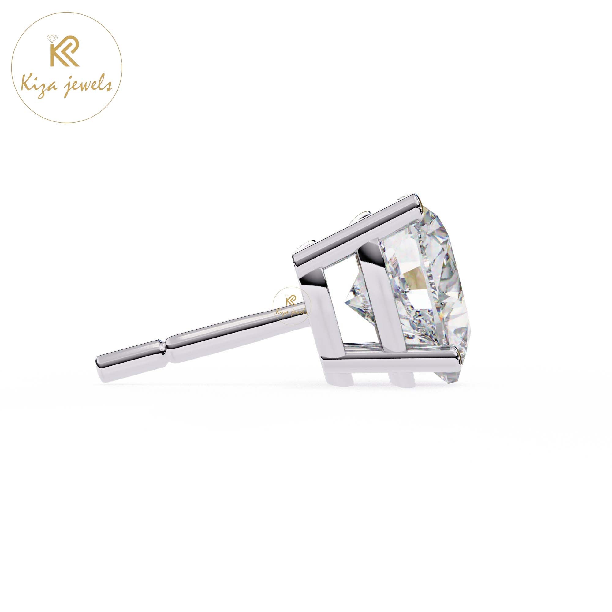 2.43 TDW Heart Cut Diamond Women's Stud Earring