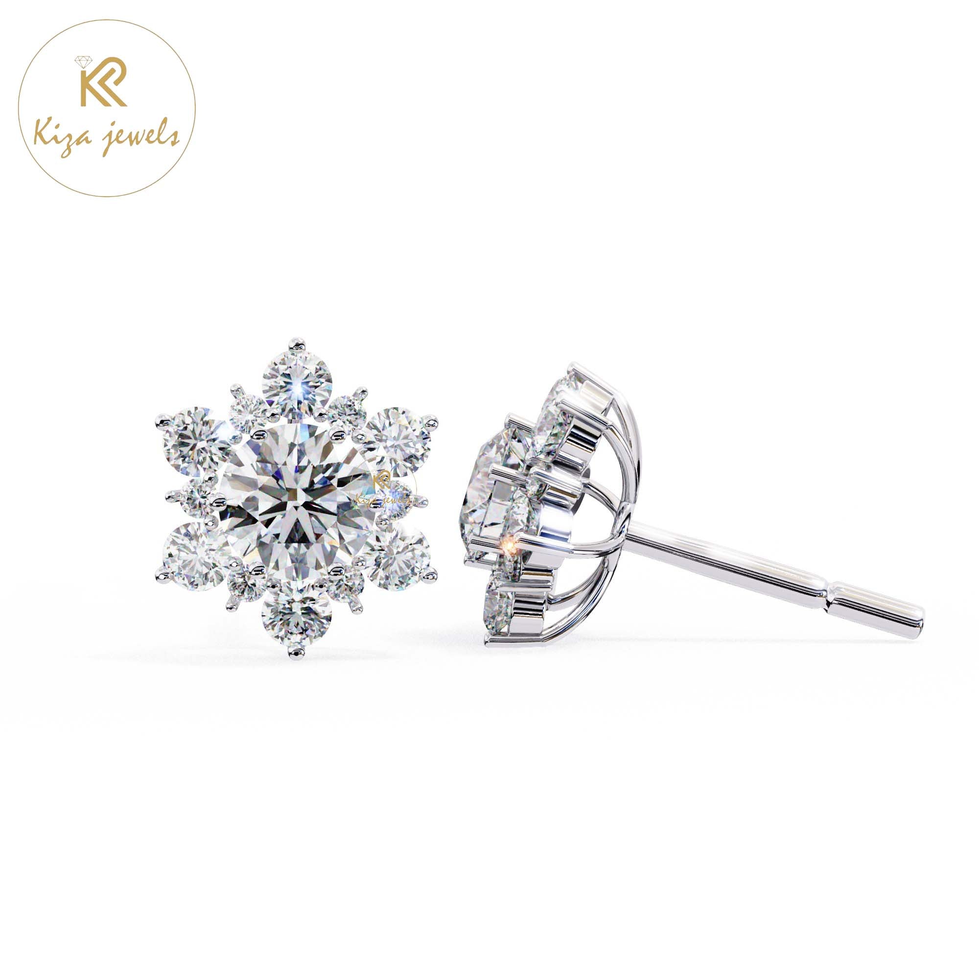 0.72 TDW Round Cut Diamond Women's Stud Earring