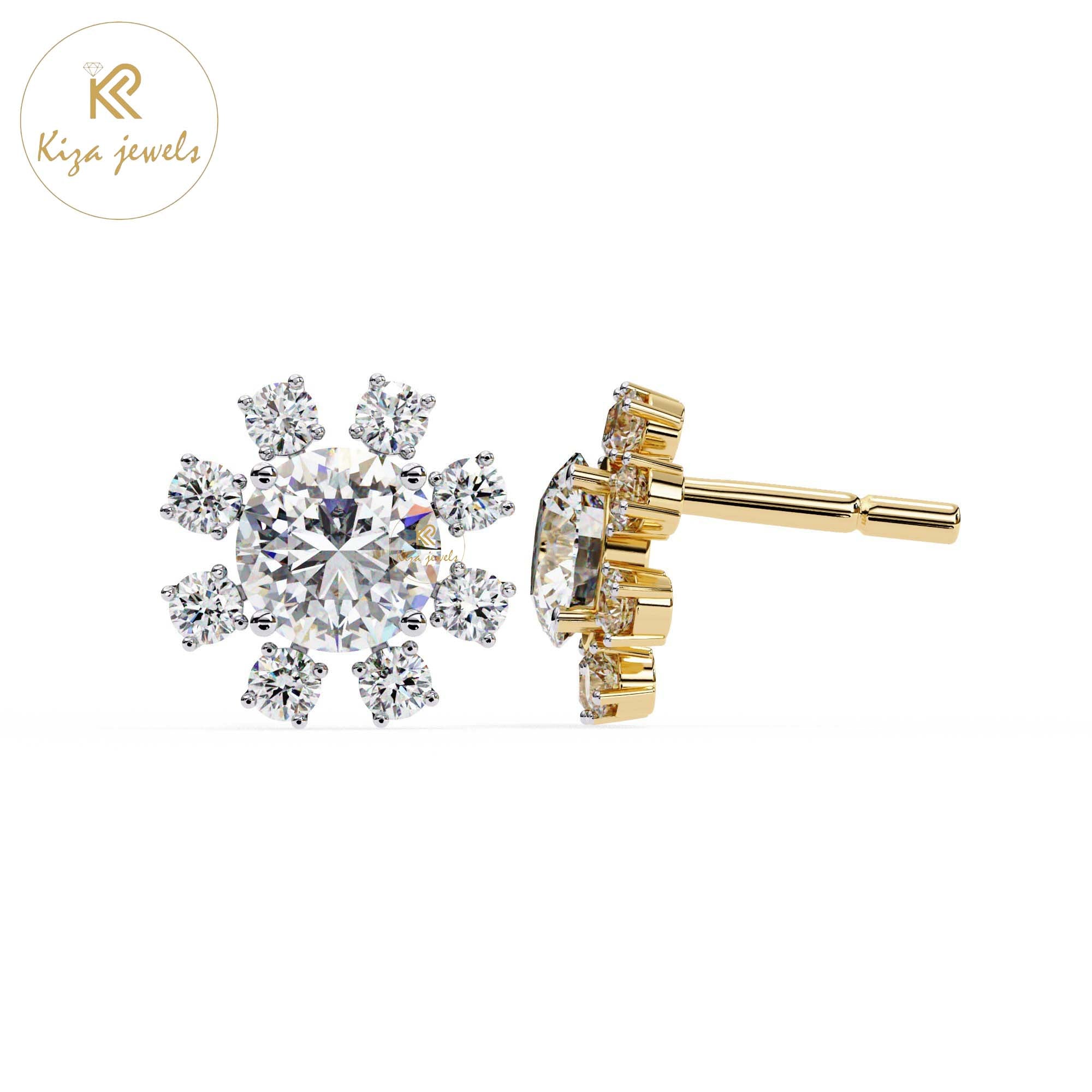 0.48 TDW Round Cut Diamond Women's Stud Earring