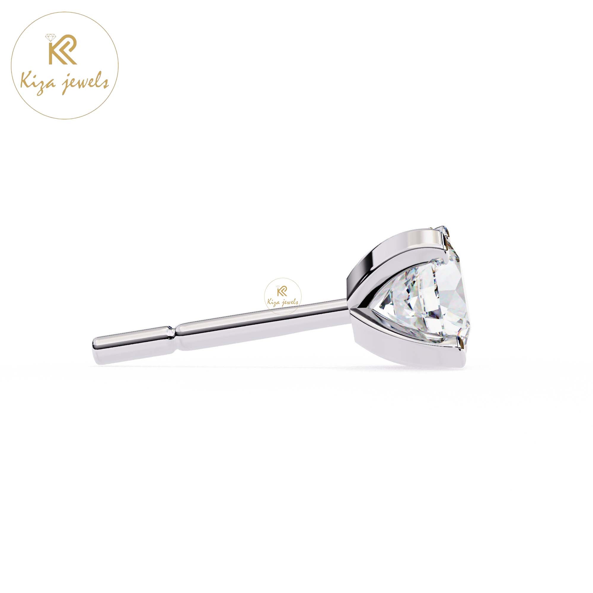 2.57 TDW Round Cut Diamond Women's Stud Earring