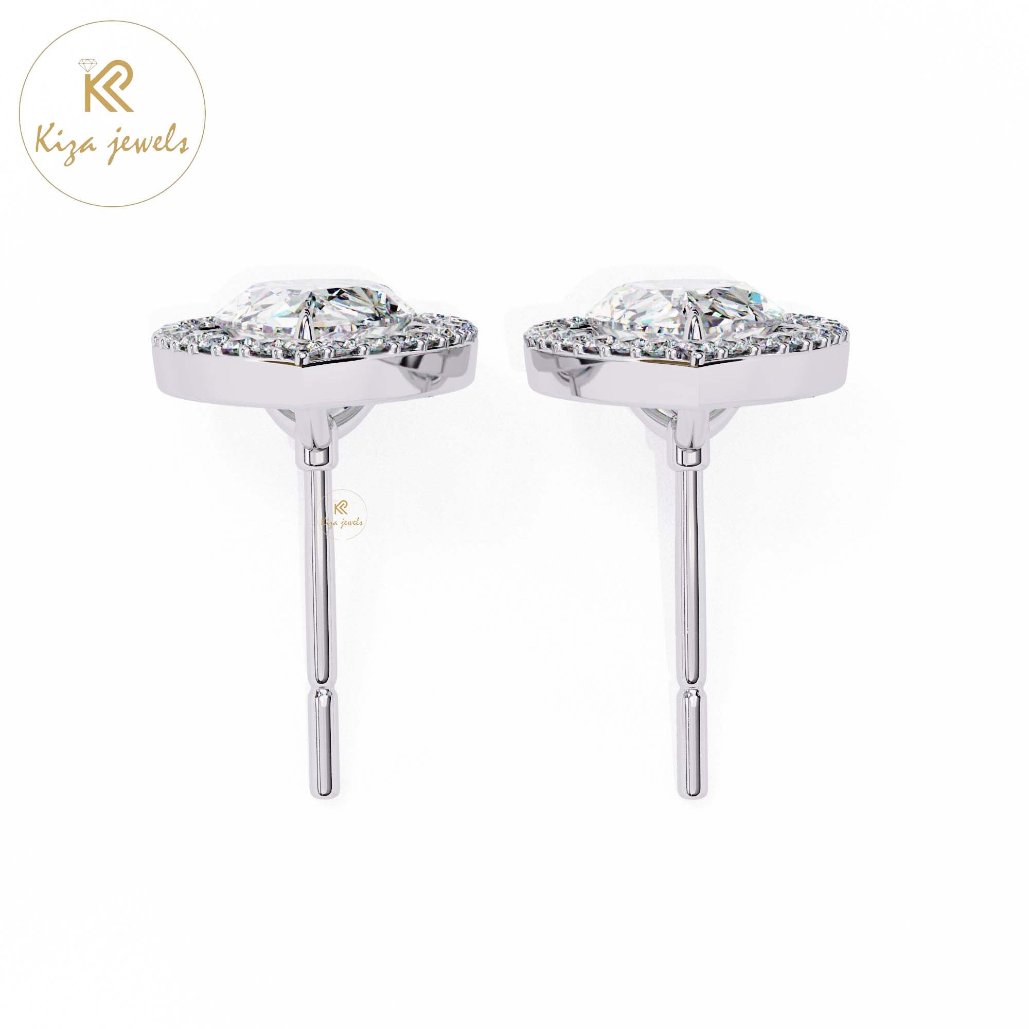 1.62 TDW Pear & Round Cut Diamond Women's Stud Earring