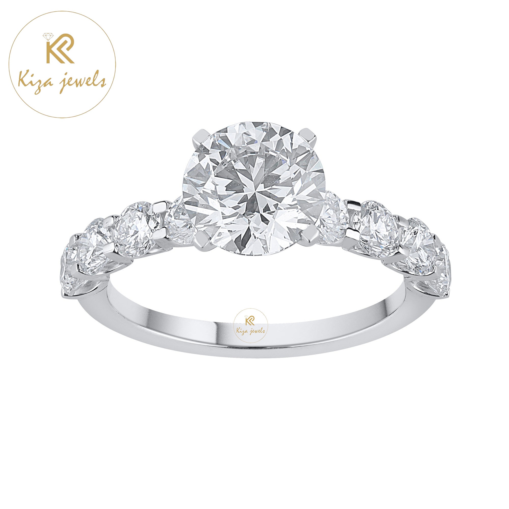 2.70 TDW Round Cut Diamond Women's Engagement Ring