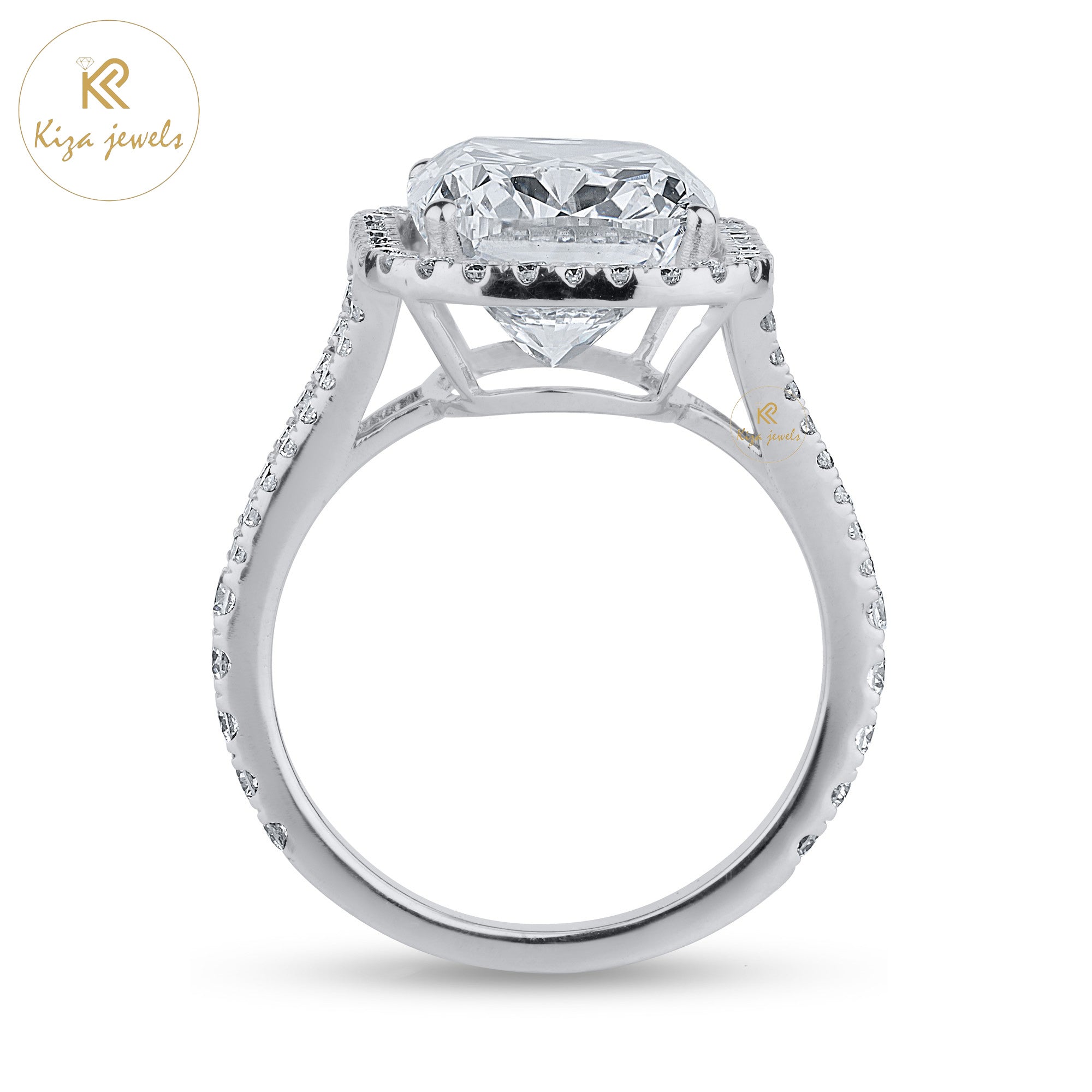 10.37 TDW Cushion & Round Cut Women's Diamond Halo Ring