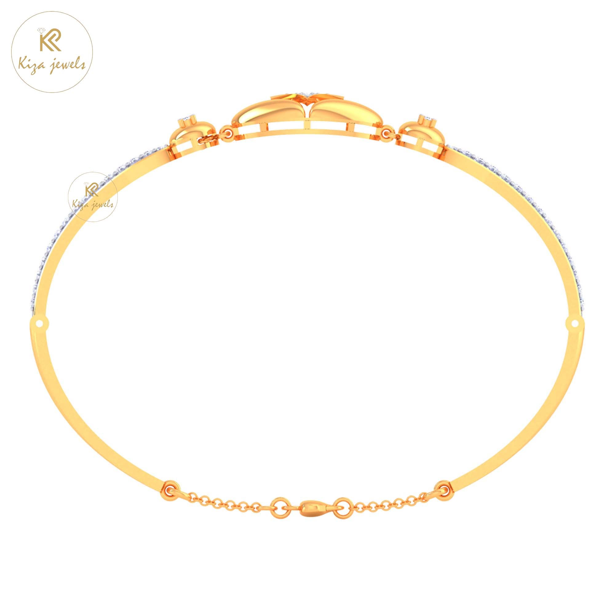 0.62 TDW Round Cut Diamond women's Bangle Bracelet