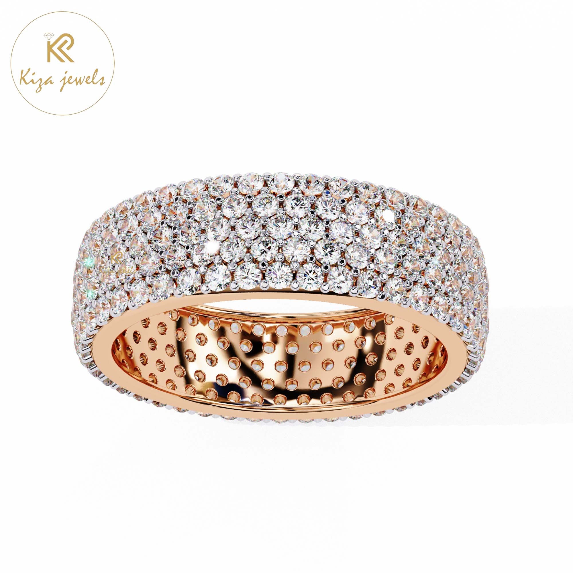 1.81 TDW Women's Round Cut Diamond Band Ring