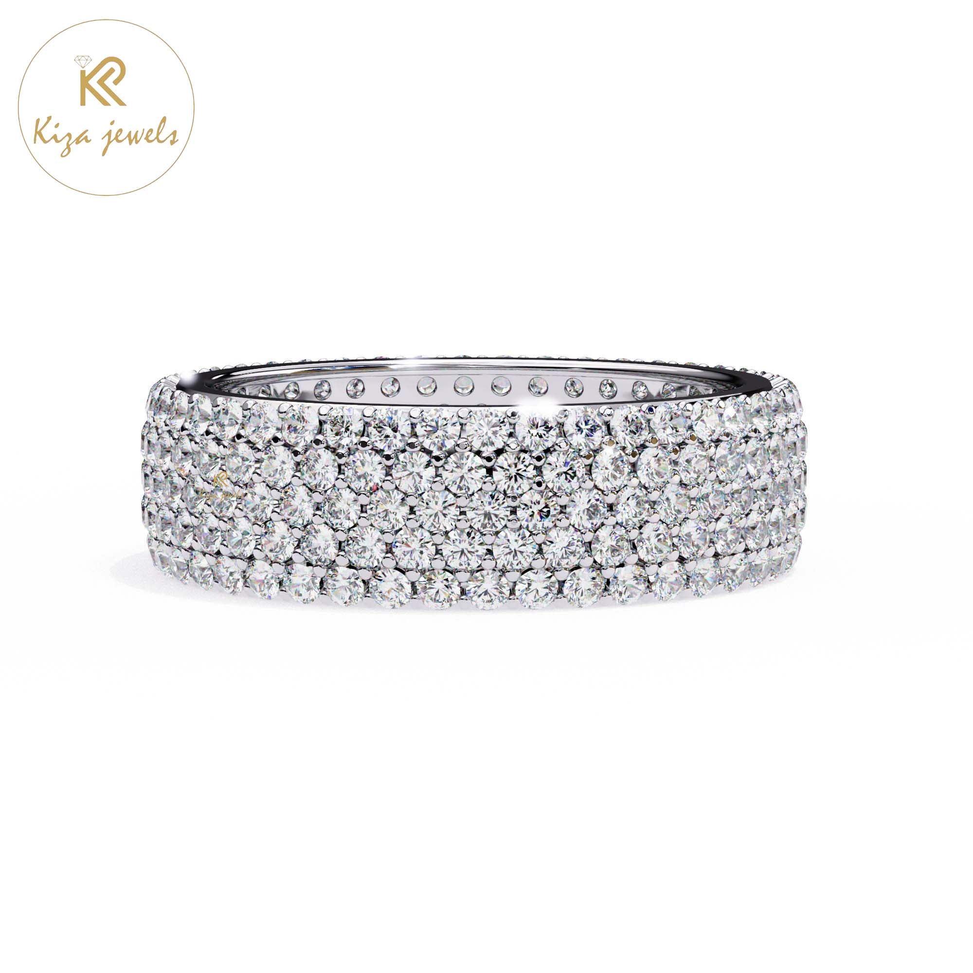 1.81 TDW Women's Round Cut Diamond Band Ring