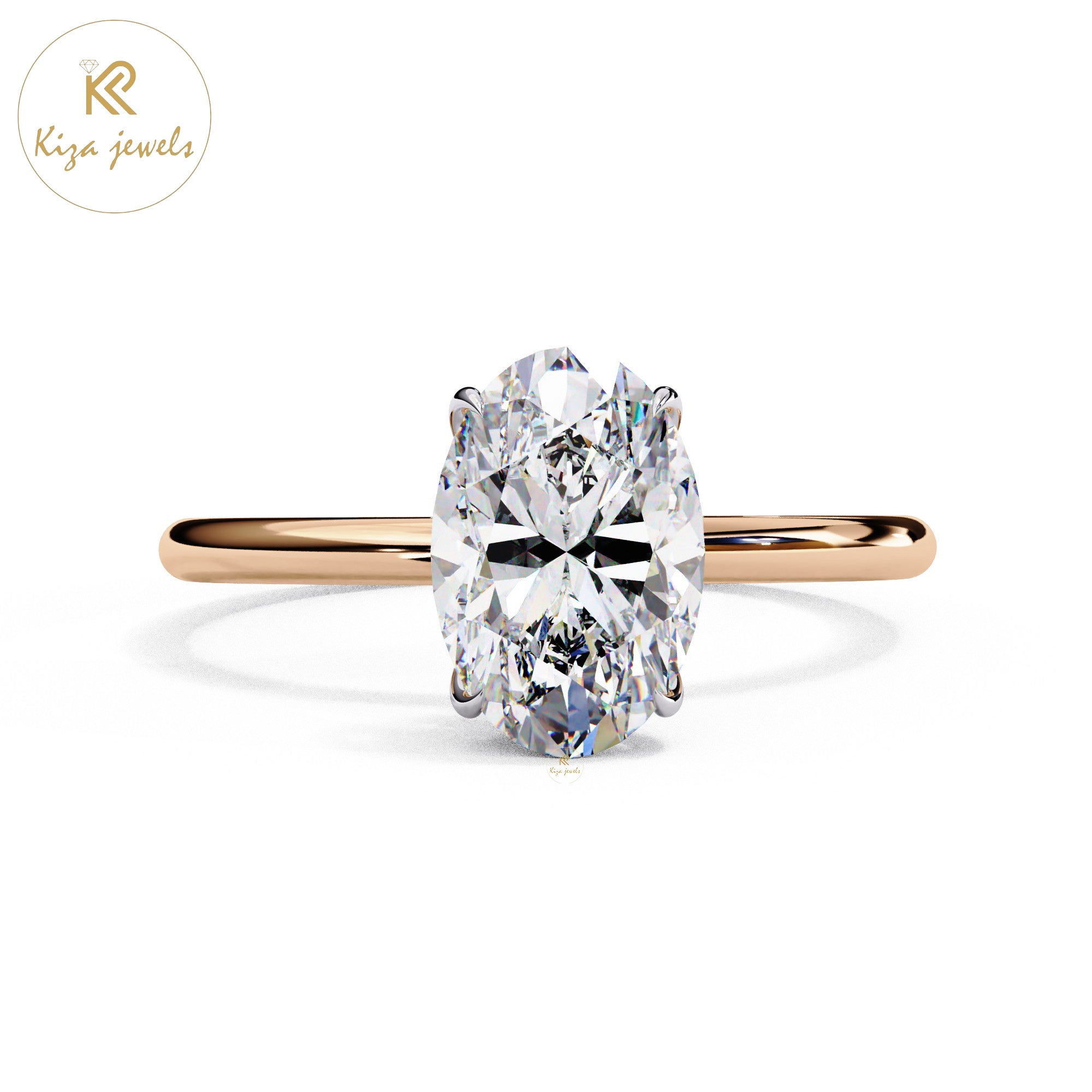 1.20 TDW Oval Cut Women's Diamond Solitaire Ring