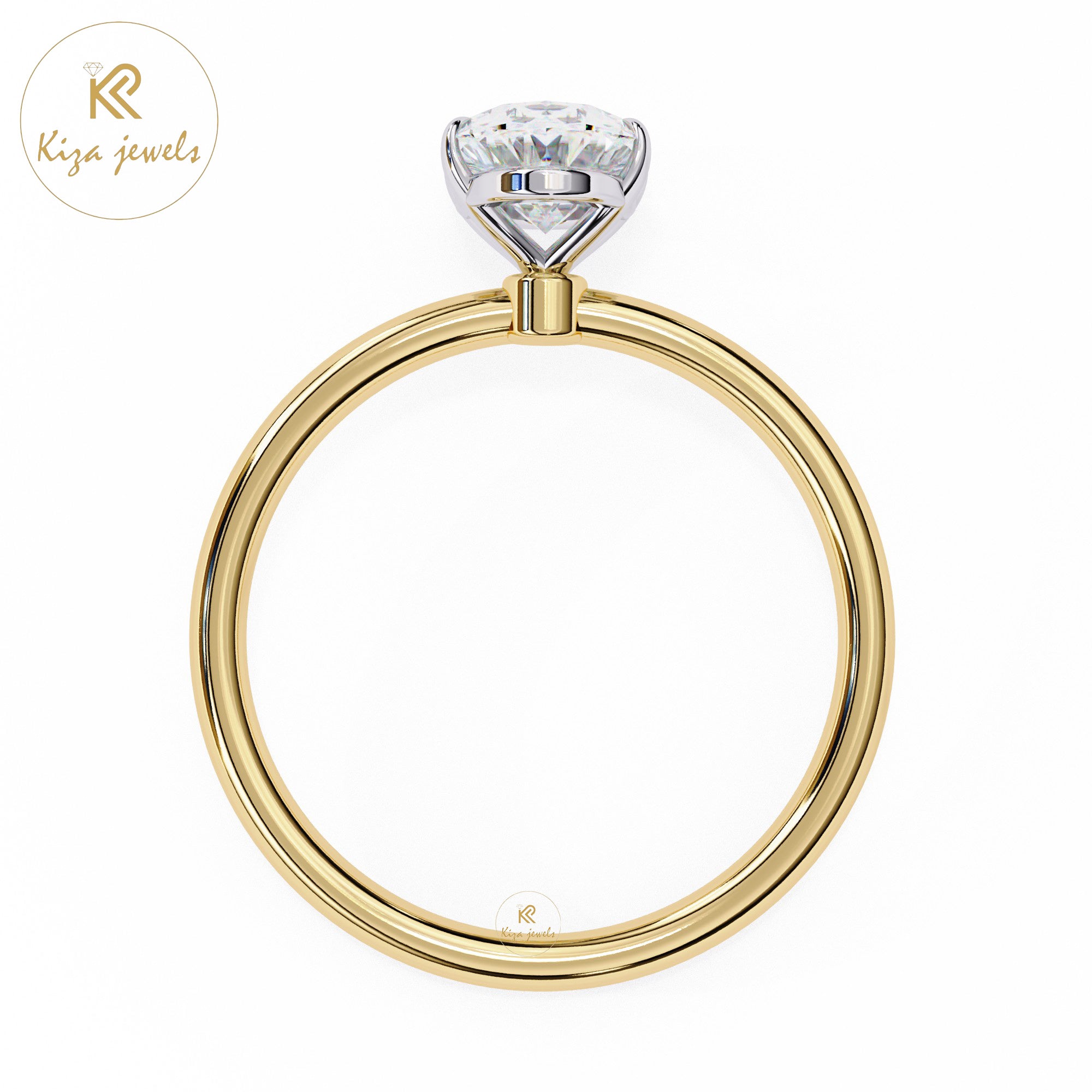 1.20 TDW Oval Cut Women's Diamond Solitaire Ring