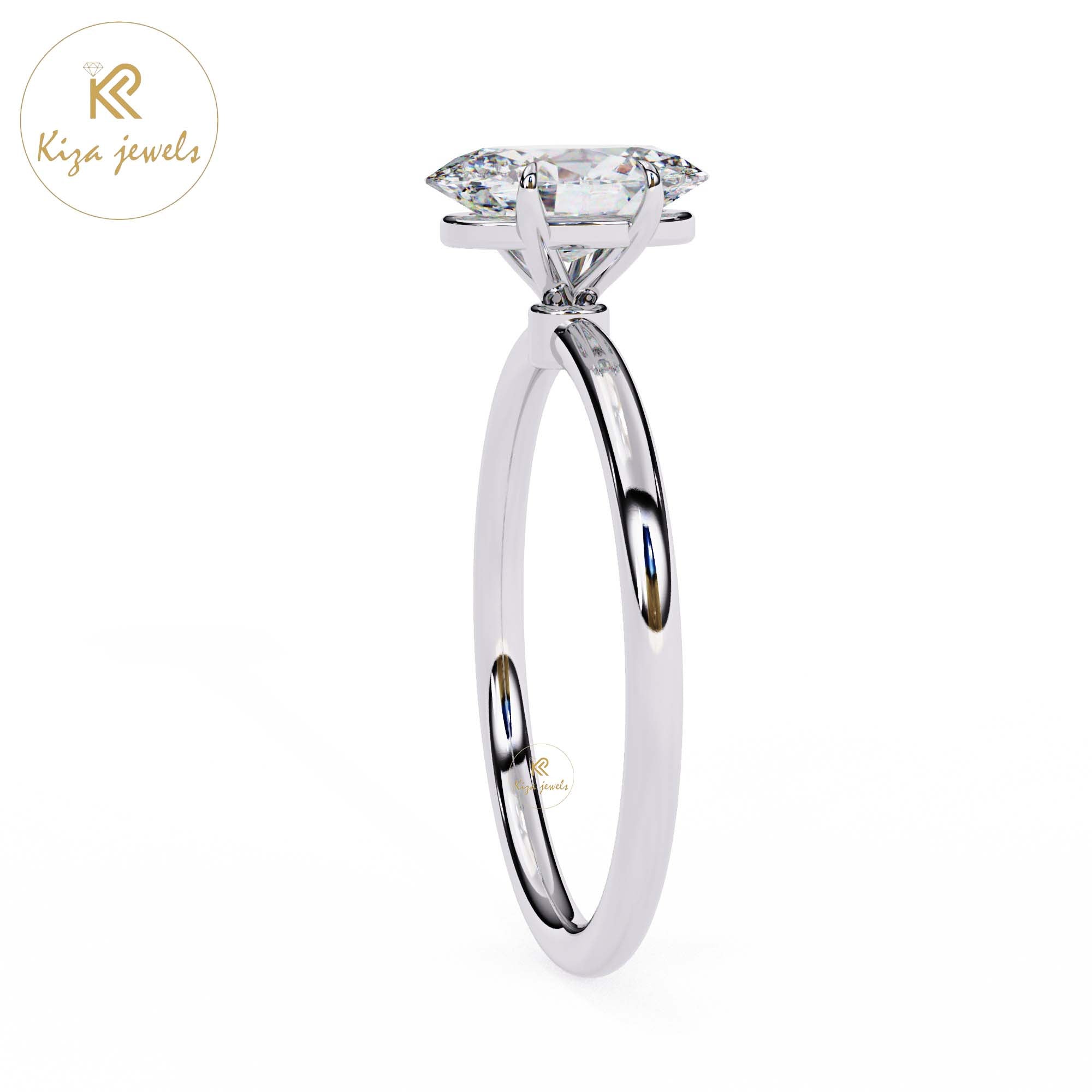 1.20 TDW Oval Cut Women's Diamond Solitaire Ring