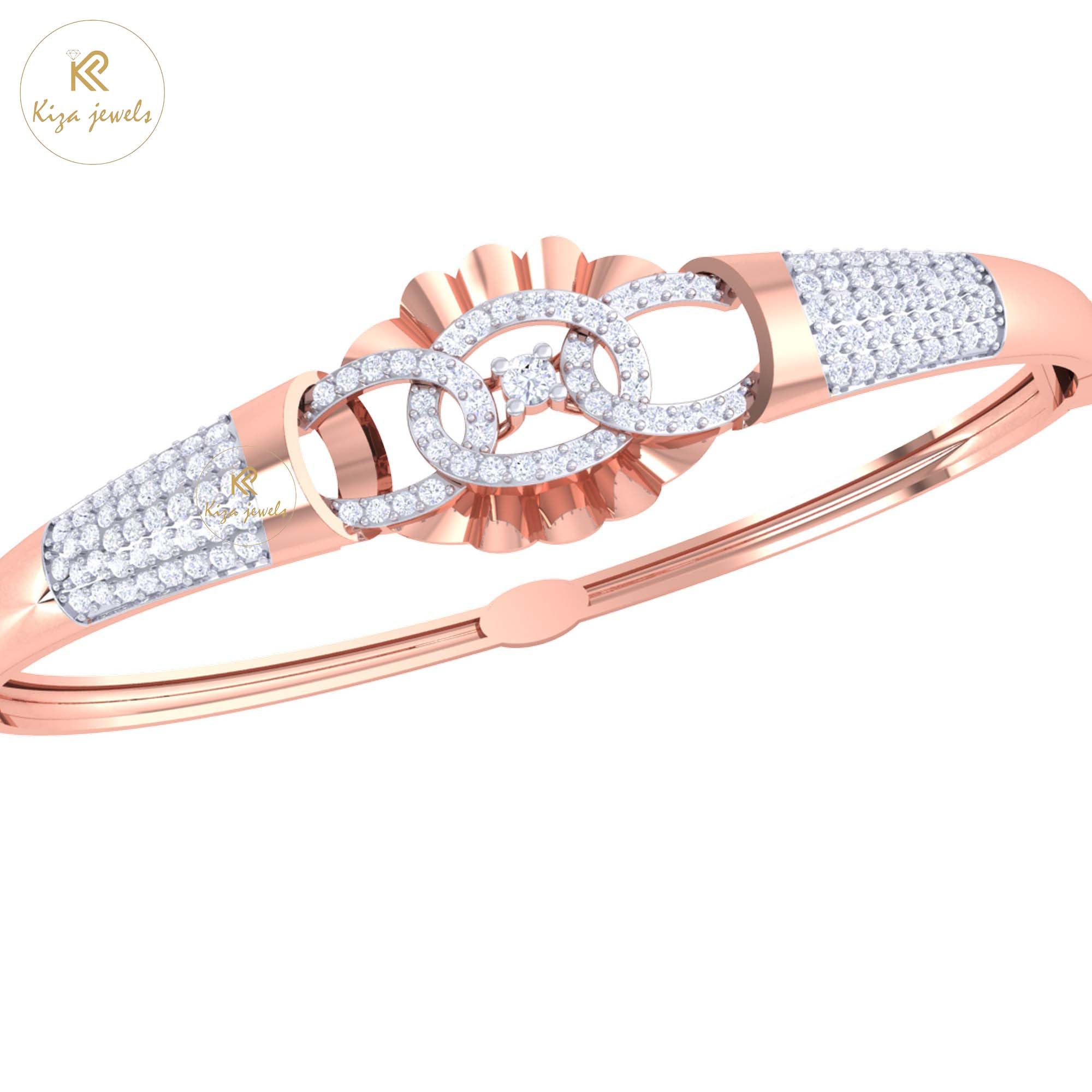 1.11 TDW Round Cut Diamond women's Bangle Bracelet