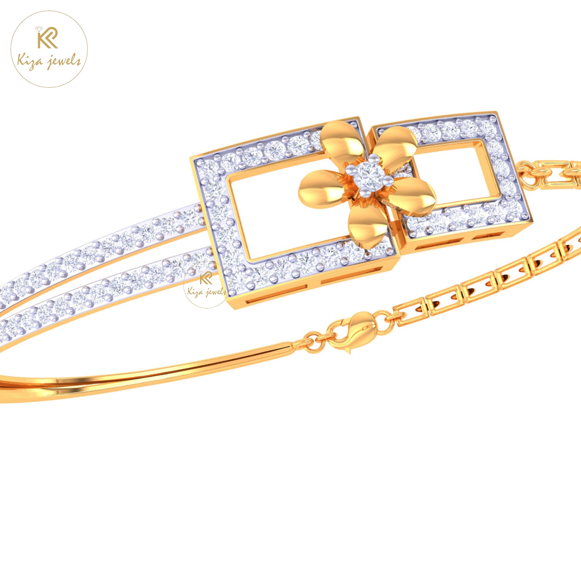 1.23 TDW Round Cut Diamond women's Bangle Bracelet