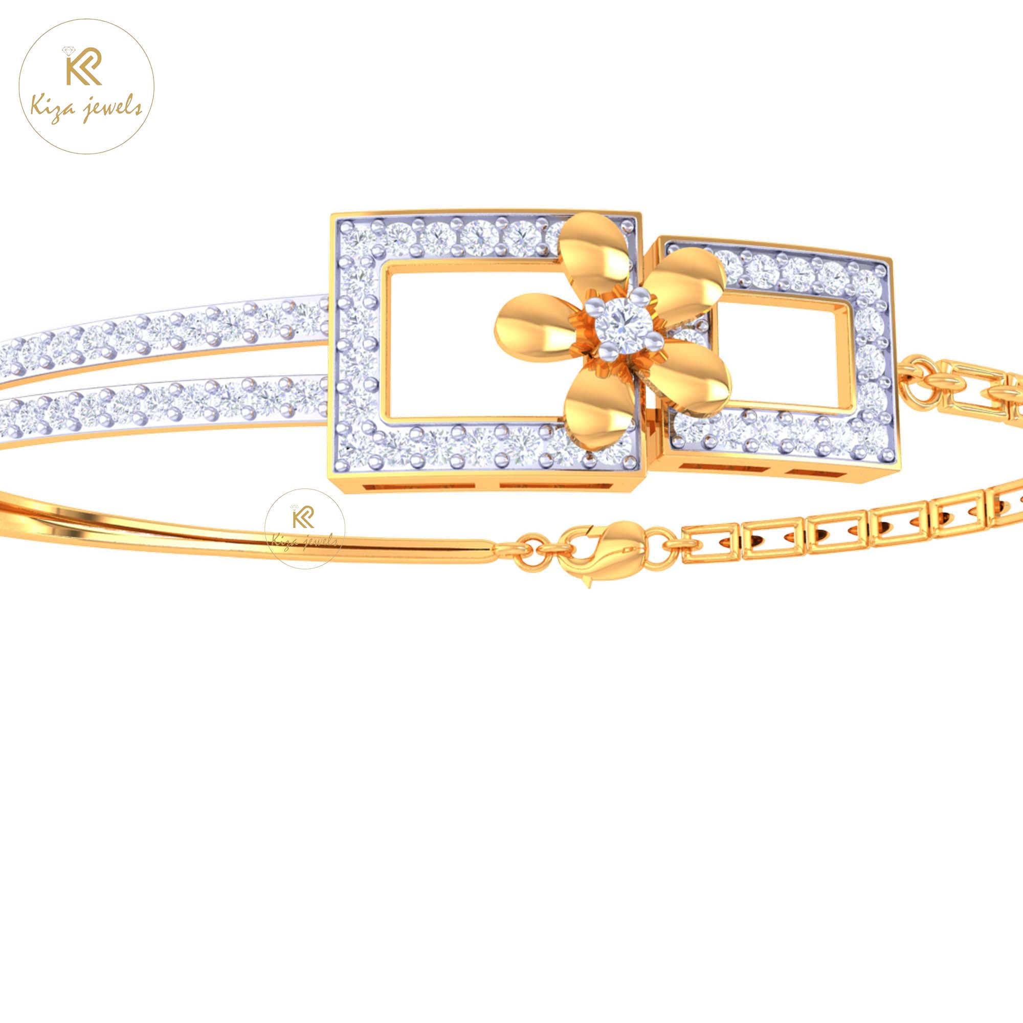 1.23 TDW Round Cut Diamond women's Bangle Bracelet